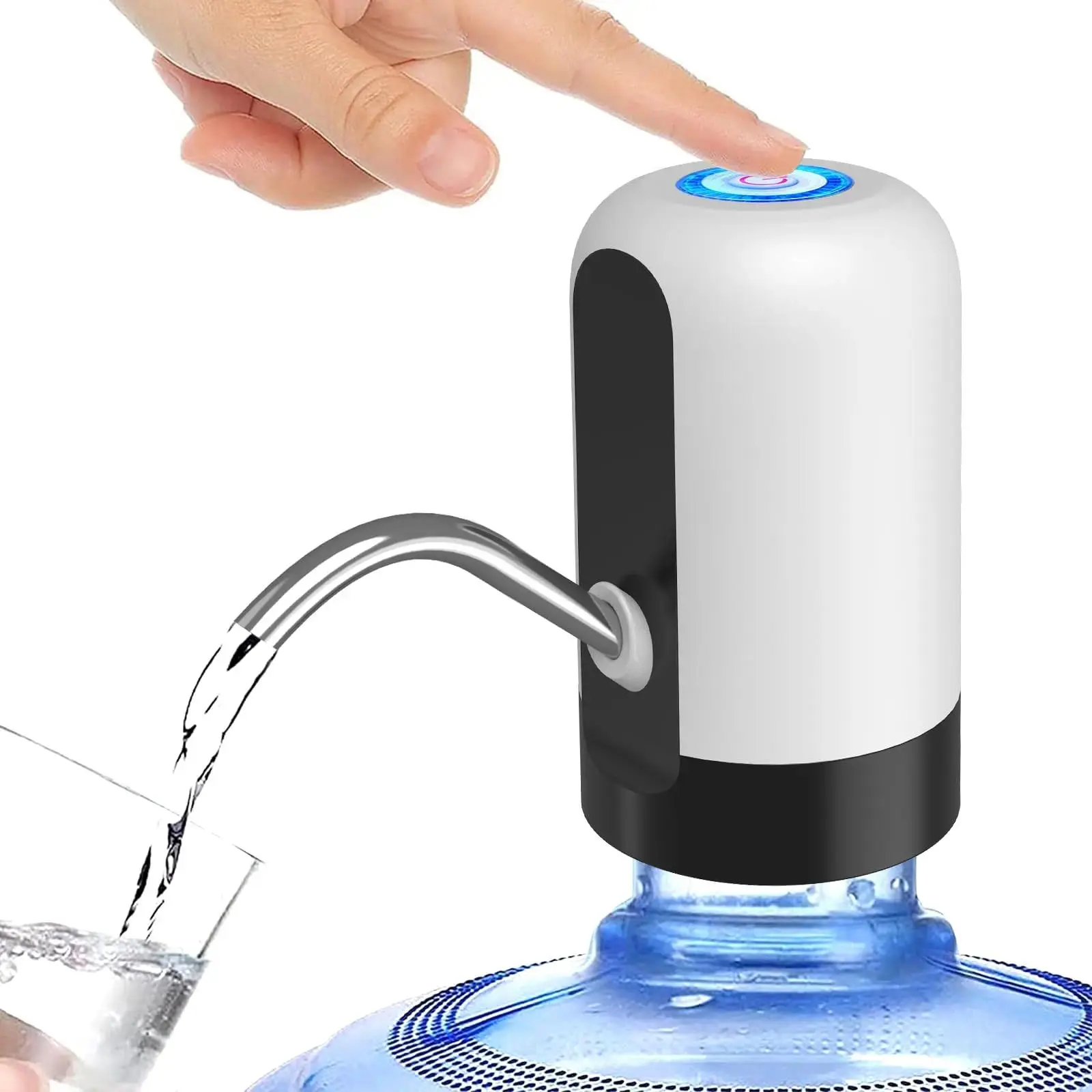 5 Gallon Water Bottle Pump, USB Rechargeable Automatic Water Dispenser, Portable Compact Water Pump for 5-Gallon Bottles, Lightweight Design for Kitchen and Camping