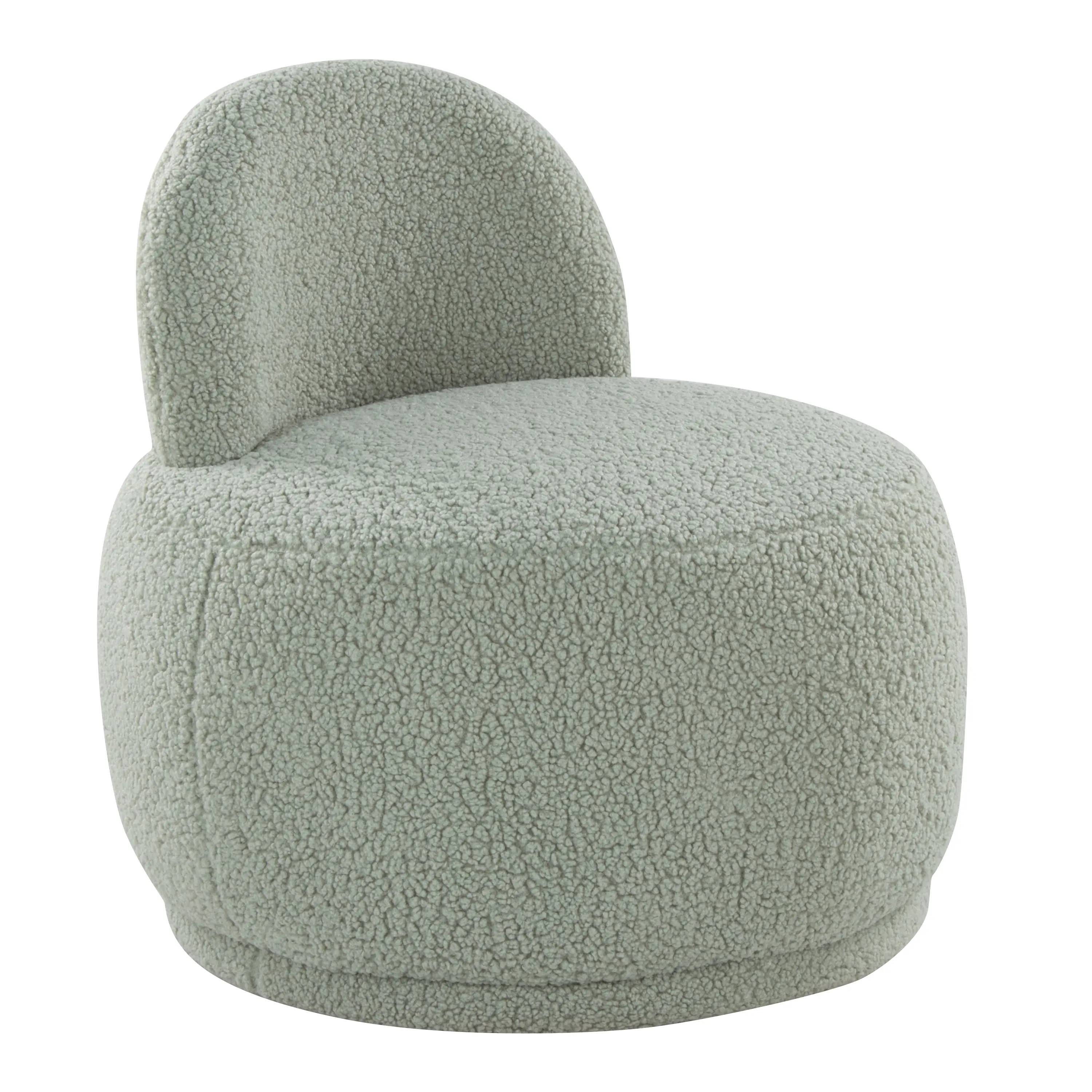 Nokaa Contemporary Accent Chair Green Faux Shearling Fabric Upholstered Armchair for Living Room Bedroom Lounge Reading Room Cozy Modern Comfy Single Seat, Multiple Room Use