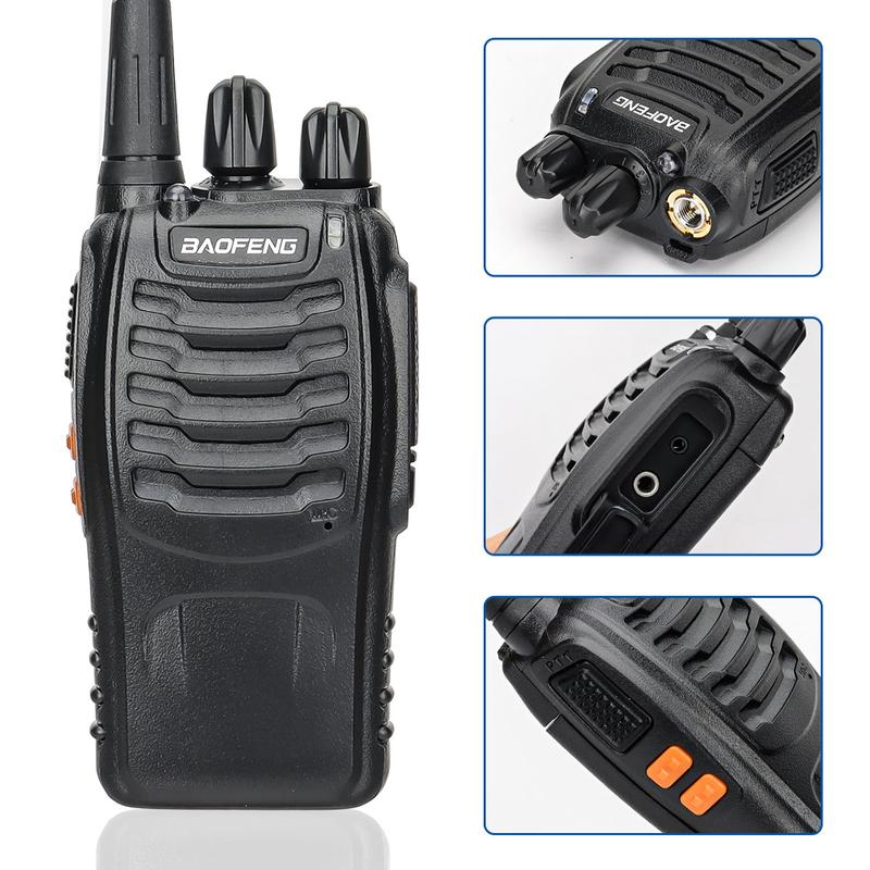 Baofeng 4Pcs BF 888S Walkie Talkie UHF 400 470MHz Long Range Two Way Ham Radios Transceiver for Hunting Hotel