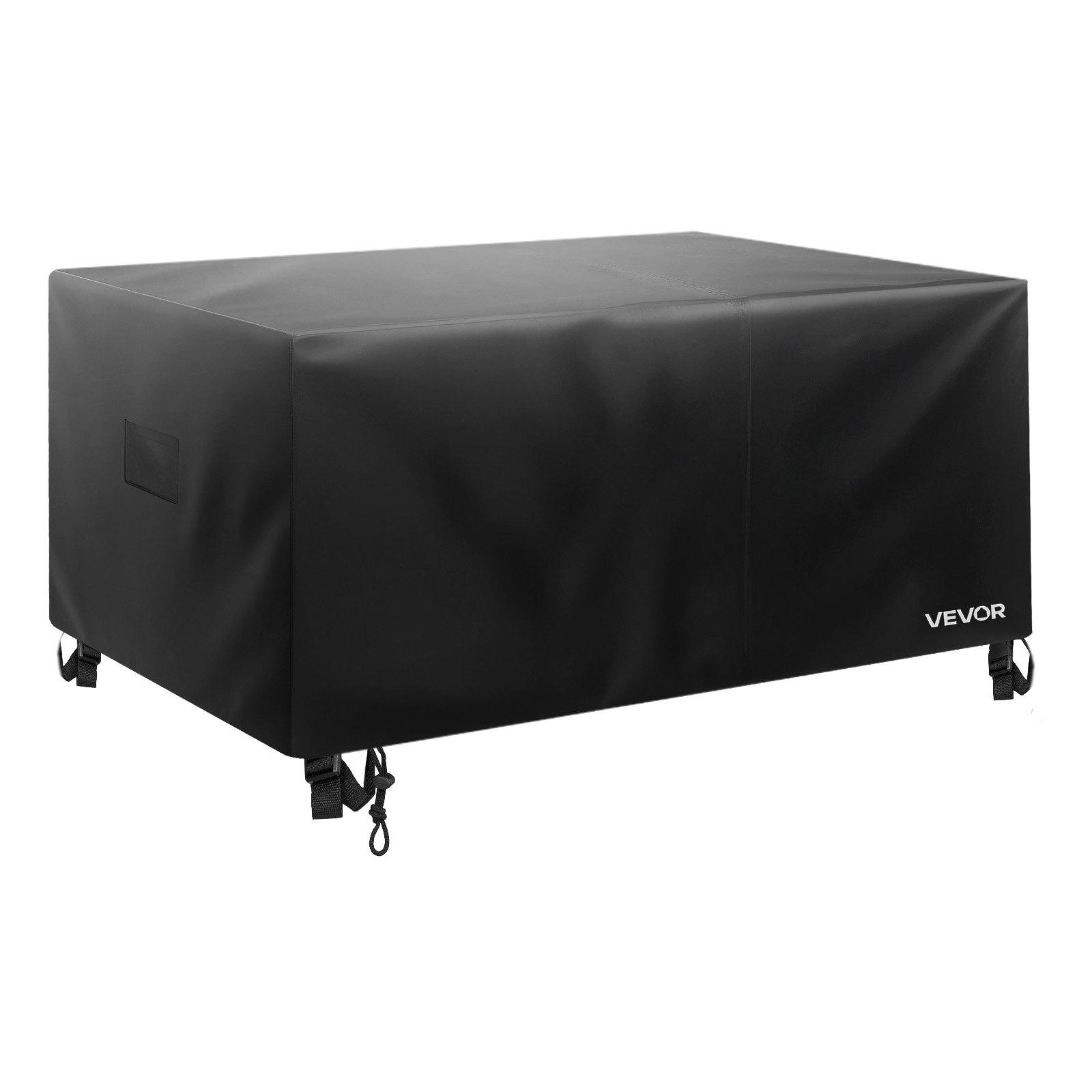 【Summerfinds】VEVOR Patio Furniture Cover, 420D Heavy Duty Waterproof Outdoor Dining Table and Chairs Cover, Large Squre Patio Table Covers with Air Vent for All Weather, 126Lx 126Wx 32H inch, Black