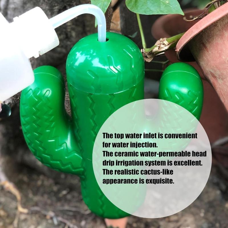 Creative Cactus-Shaped Automatic Watering Device for Flowers, Lazy Drip Irrigation for Home Gardens, Small Watering Equipment for Home Use, Business Trips, and Travel