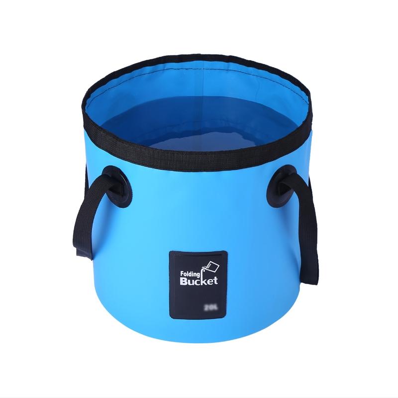 Outdoor Foldable Water Bucket, Camping Fishing Water Bucket, PVC Handle Folding Water Bucket, Multi-Purpose Portable Camp Water Bucket