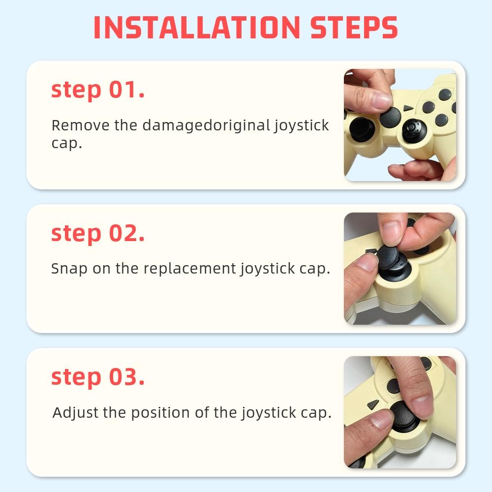 Ps3 Game Controller Joystick Replacement Repair Cap, Durable Gaming Accessory, Easy Installation, Compatible with Ps3 Controllers