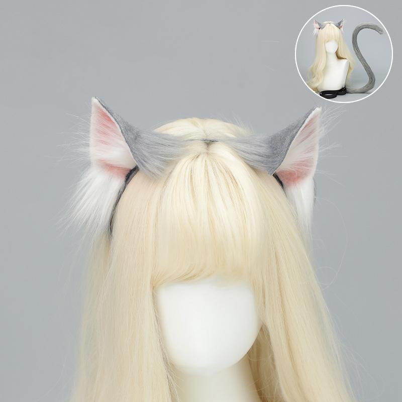 Realistic Cat Ear Headband  Tail Set  Handmade Plush Cosplay Kit for Anime Conventions  Halloween  Furry Costumes