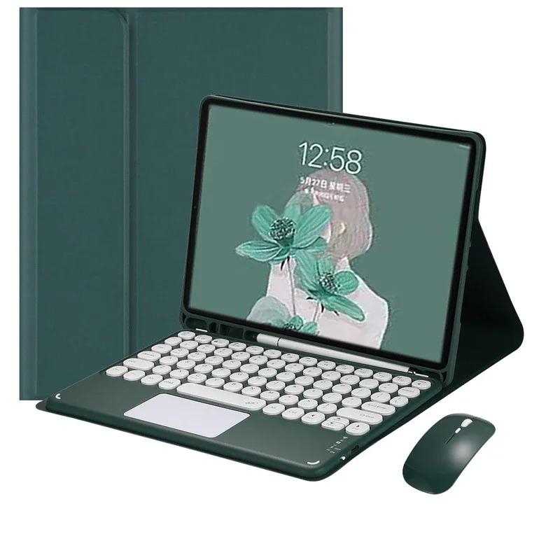 Free Mouse Touchpad Keyboard for iPad Tablet 10.2 7 8 9th Pro 10.5 Air 3 Foldable Protection Case, iPad Cover with Keyboard, PU Leather Smart Cover for 10.9 Inch 10th Gen, iPad Accessories