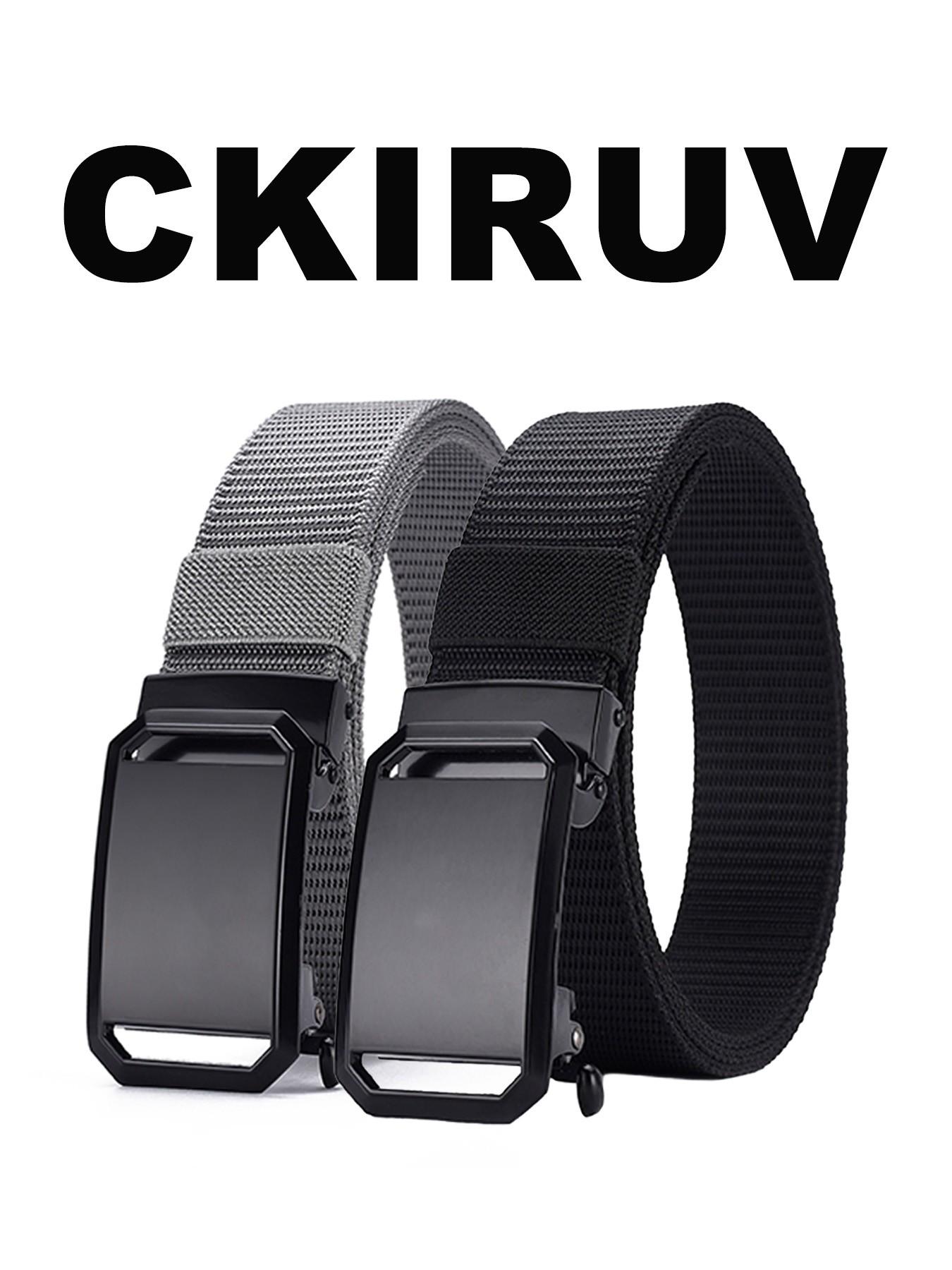 Men's Elastic Nylon Belt, Adjustable Auto-Snap Buckle, Quick-Release Tactical Waistband, Ideal for Jeans and Work Pants, Casual Wear