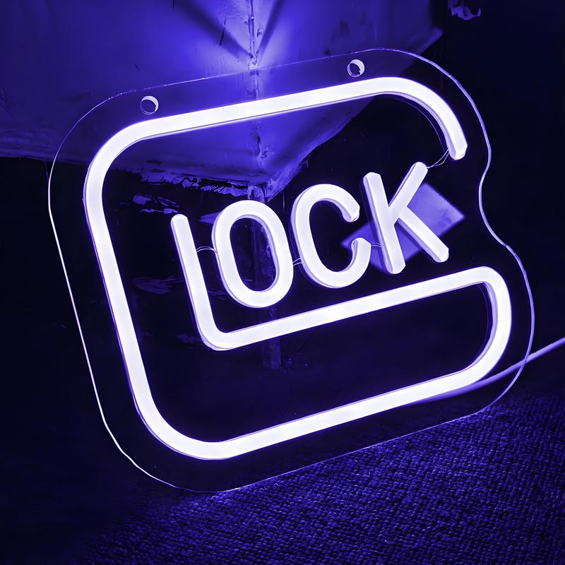 Lock Shaped Neon Lights, Acrylic Night Light, Simple and Stylish Design, USB Power Supply, Perfect for Bedroom Study Shop Decoration, Gift Idea for Valentines Day