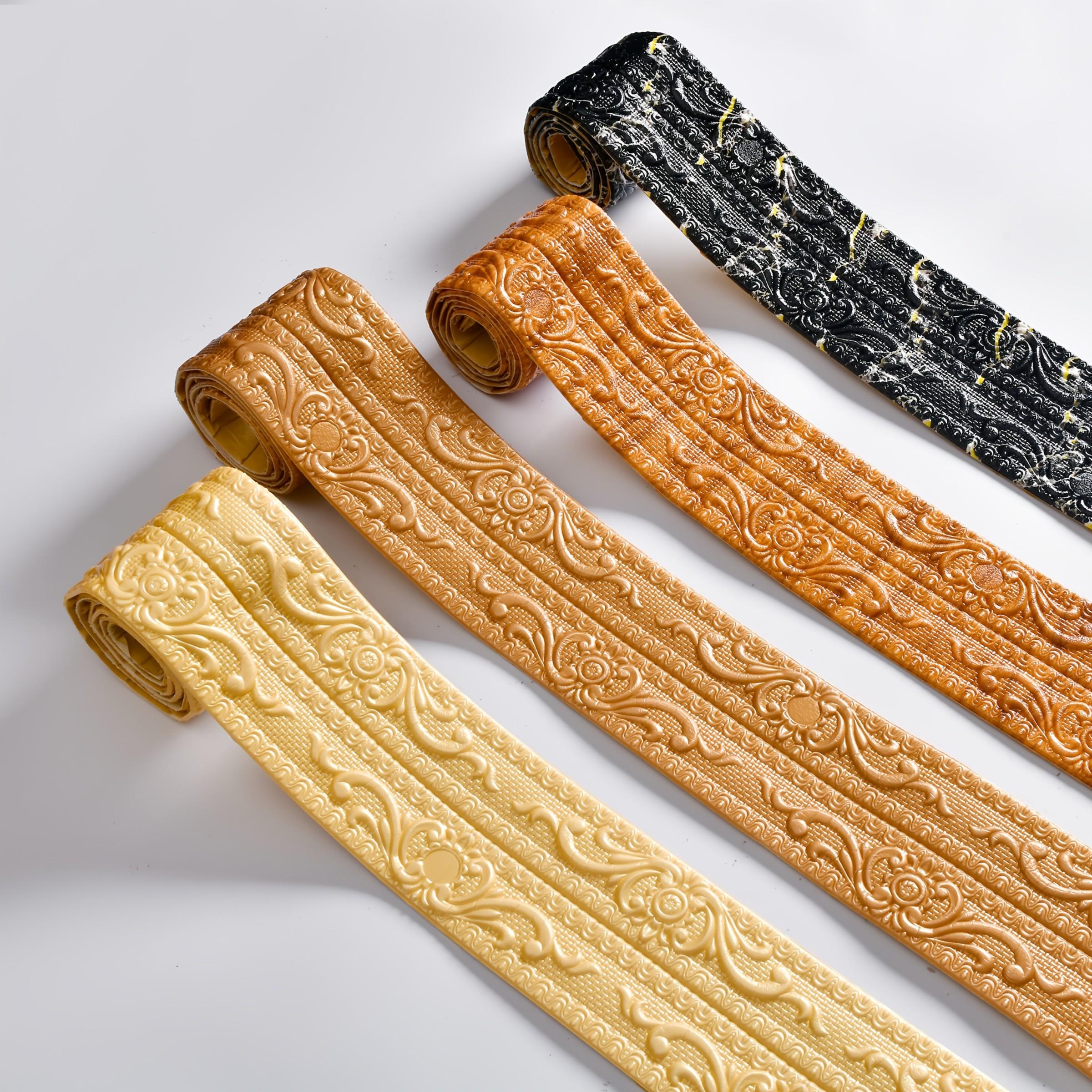 3-Pack Vinyl Wallpaper Strips, Self-Adhesive Waterproof Edge Seals, Interior & Exterior Baseboards, Ceiling & Wall Decor, Easy Application, Peel And Stick Wallpaper