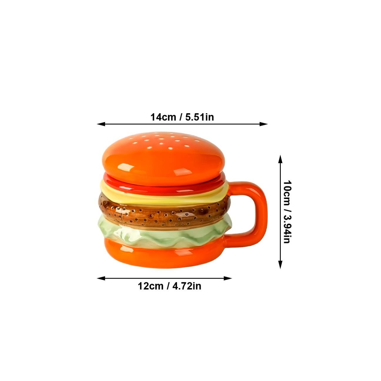 Hamburger-Shaped Ceramic Cup, Multi-Layer Design, Bright Colors, Safe and Durable, Perfect Birthday Gift, Christmas Present