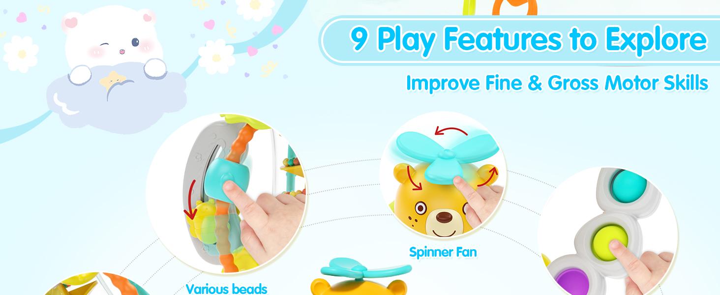HOLA Rattle Teething Baby Toys, Silicone Pull String Toys, Montessori Multi-Functional Baby Sensory Toy Christmas Stockingstuffers for Baby Mmontessori Toys Gifts HOLA Rattle Teething Baby Toys, Silicone Pull String Toys, Montessori Multi-Functional Baby Sensory Toy Christmas Stockingstuffers for Baby Mmontessori Toys Gifts