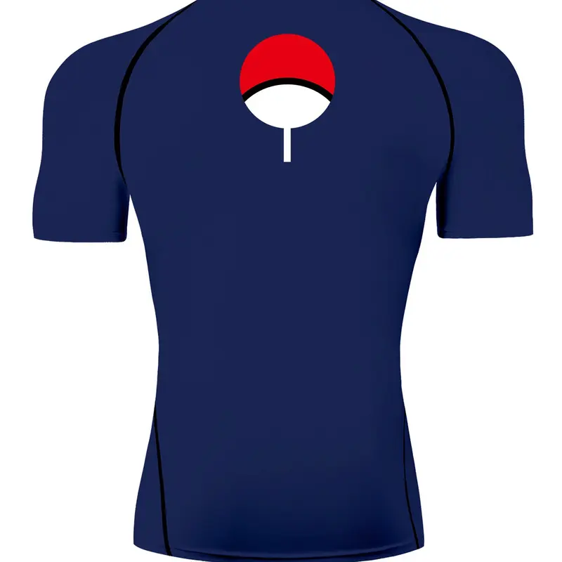 Men's Printed Short Sleeve Compression T-Shirt for Summer, Quick Dry Stretch, Athletic Running Activewear, Workout Wear, Compression Tops