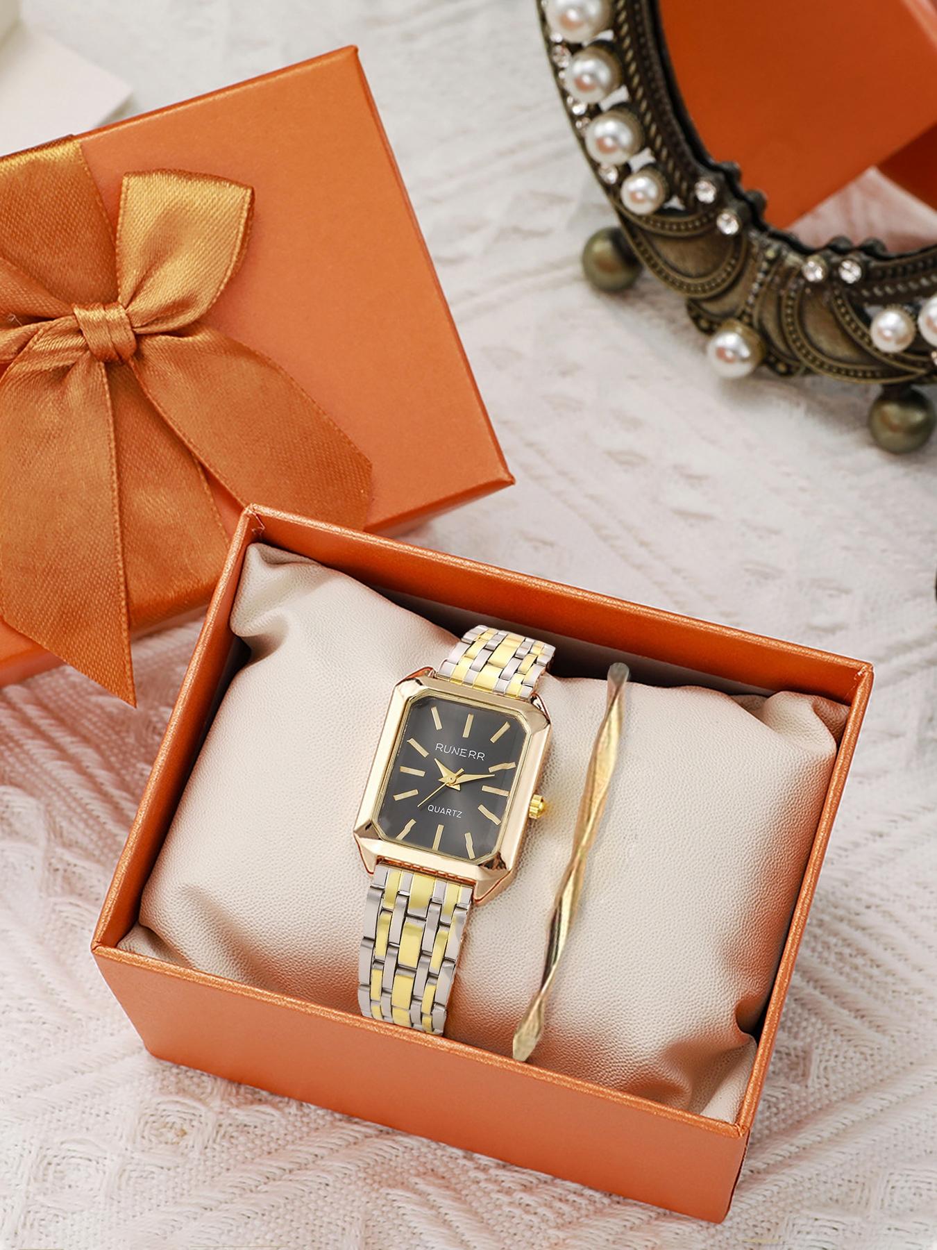 Minimalist Versatile Square Exquisite Fashion Quartz Watch — Fashion Light Luxury Student Watch Set