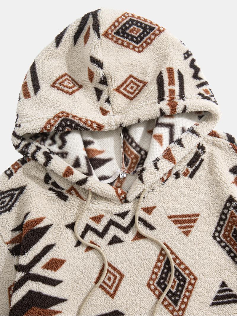 Men's Fall Winter Fleece Printed Hoodie Sweatshirt Set, Sporty Long Pants, Couple Matching Clothing, Casual Fashion