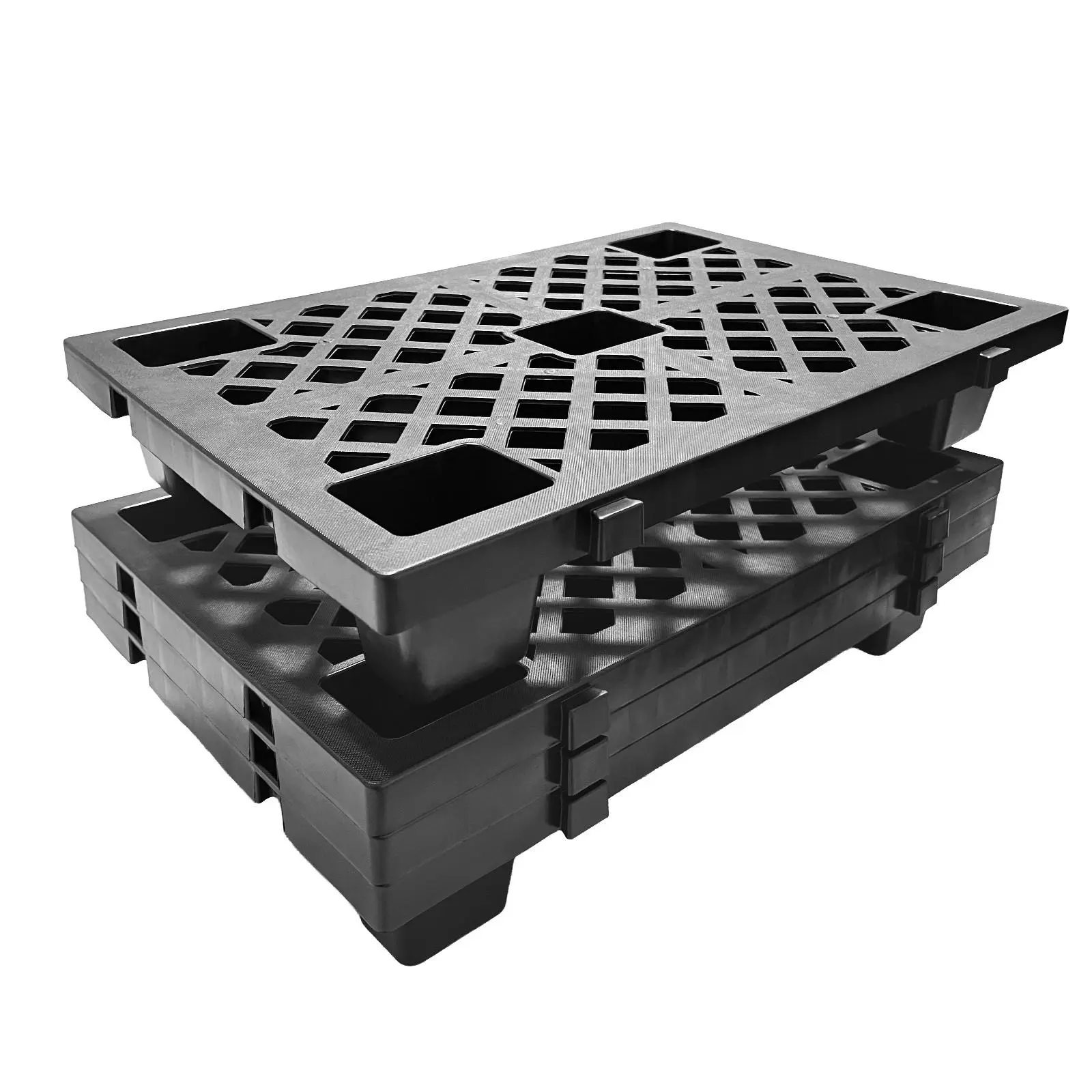 4 / 6 Pcs Interlocking Plastic Pallets Modular Storage Grid Deck, Heavy Duty HDPE Elevated Floor Pad Mat Waterproof Moisture Proof for Garage Basement Warehouse Shed Attic