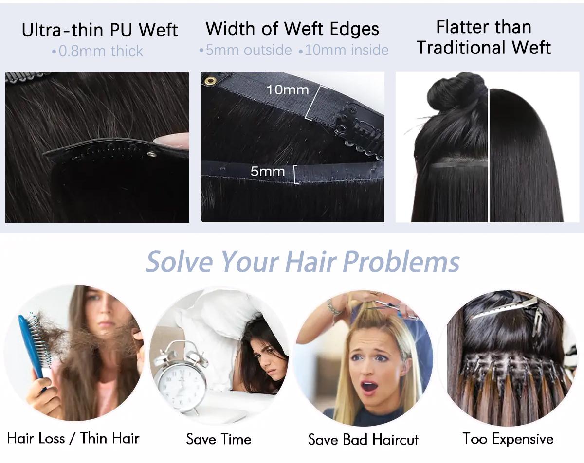 STERLY Burmese Curly 18 Clips In Hair Extensions Natural Color Brazilian 100% Real Human Hair 8 Pieces for Women PU Clip In Curly Wave Hair Extensions Human Hair Extension 8 Count with 18 Clips 120 g/ Set 240 g/2 Set