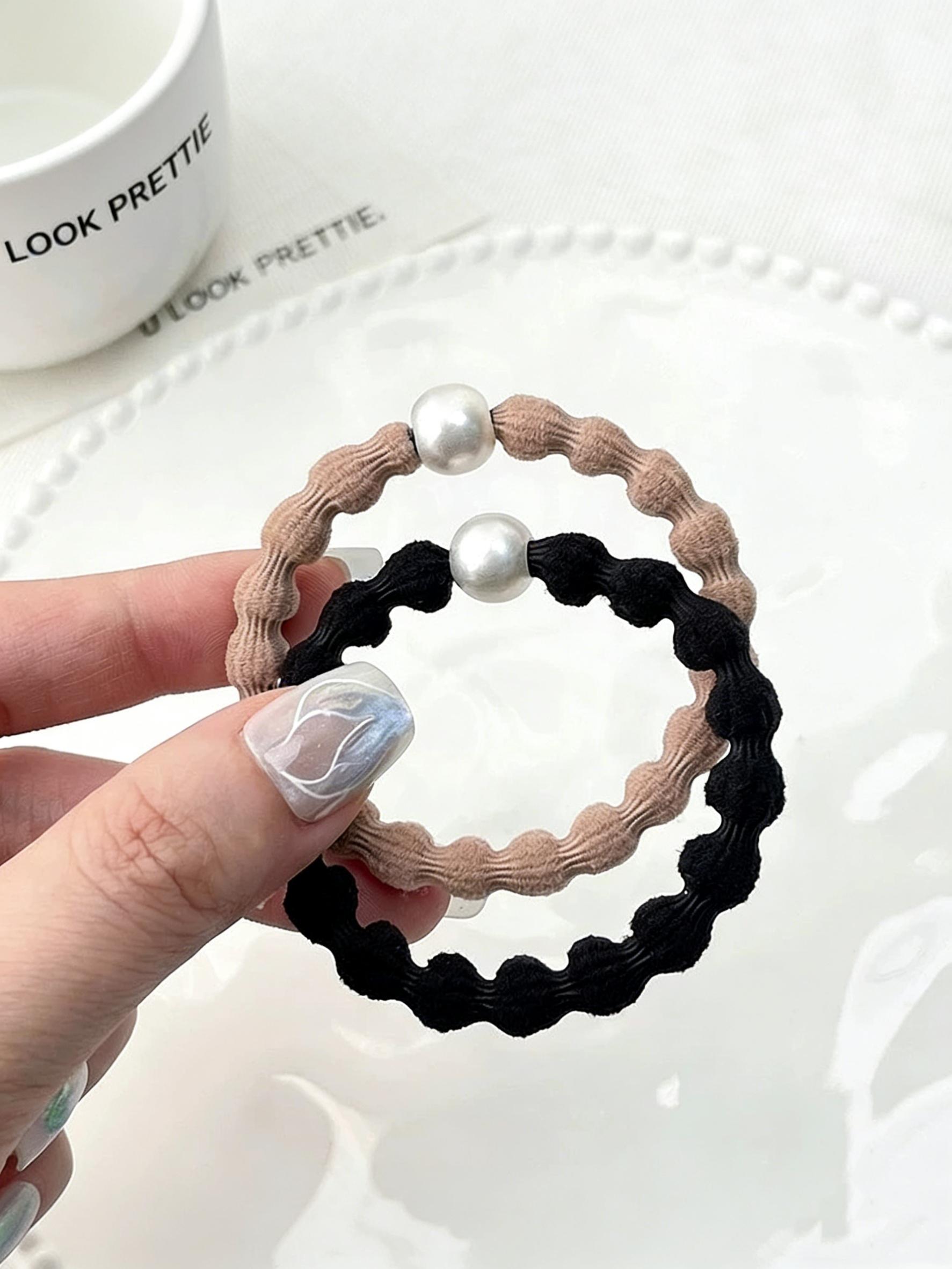 10 Pcs Solid Color Hair Ties for Women, High Elasticity Durable Rubber Bands, Simple New Design, Versatile Headwear Accessories