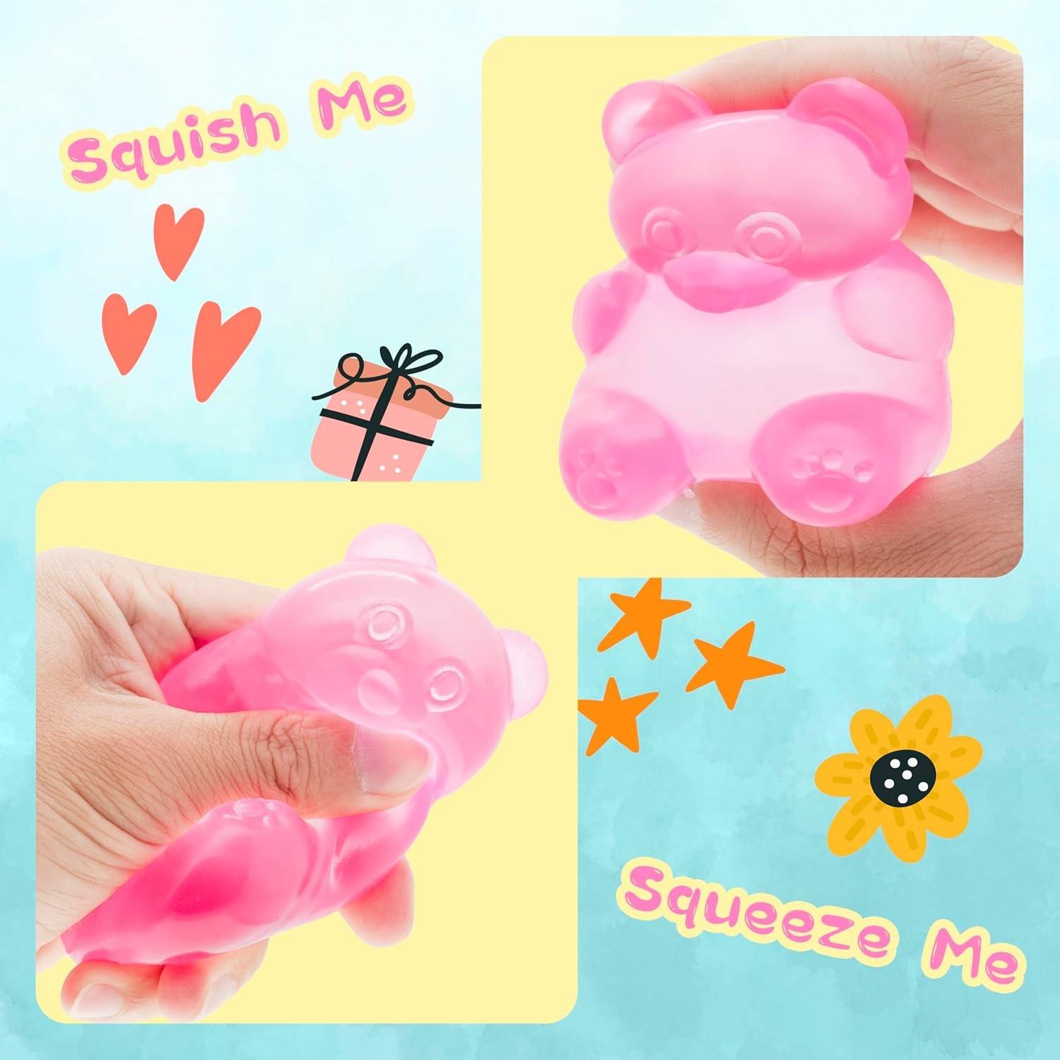 Soft Candy Bear Toy, Sugar-Filled Plush Stress Relief Toy, High-Density Squeeze Ball, Ideal for Kids and Students, Ultra Soft Pressure Release Toy