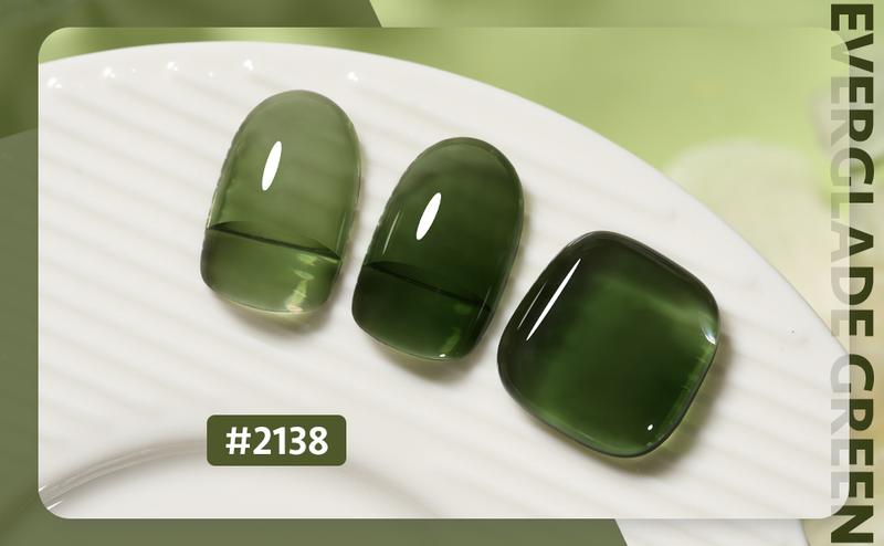 GAOY Jelly Gel Nail Polish, 16ml Sheer Green Translucent Soak Off Gel Polish, UV Light Cure for Nail Art DIY