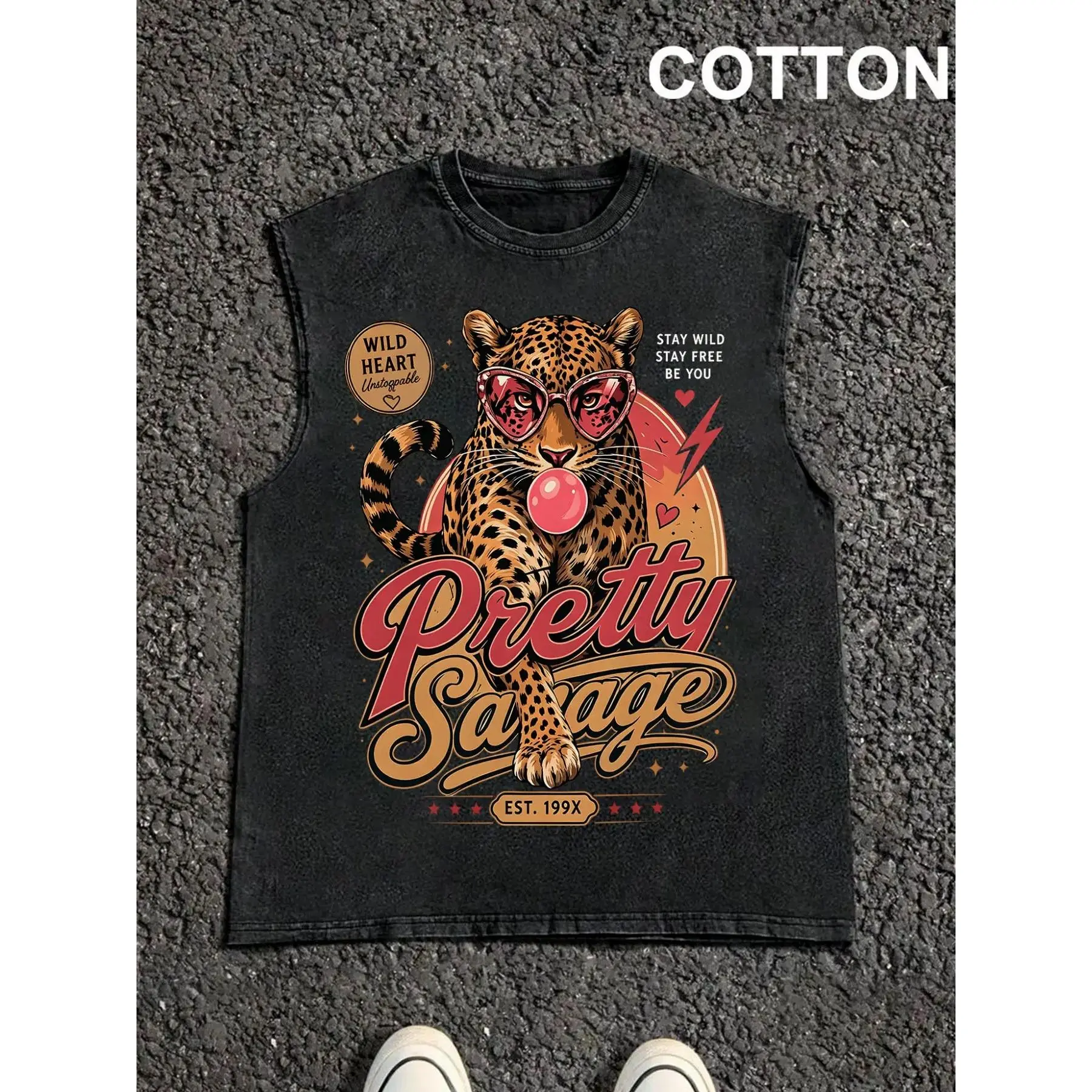 Men's Classic Oversized Sleeveless Halloween Tank Top - 100% Breathable Cotton Clothes, Round Neck Vintage Graphic Apparel for Streetwear, Shirt