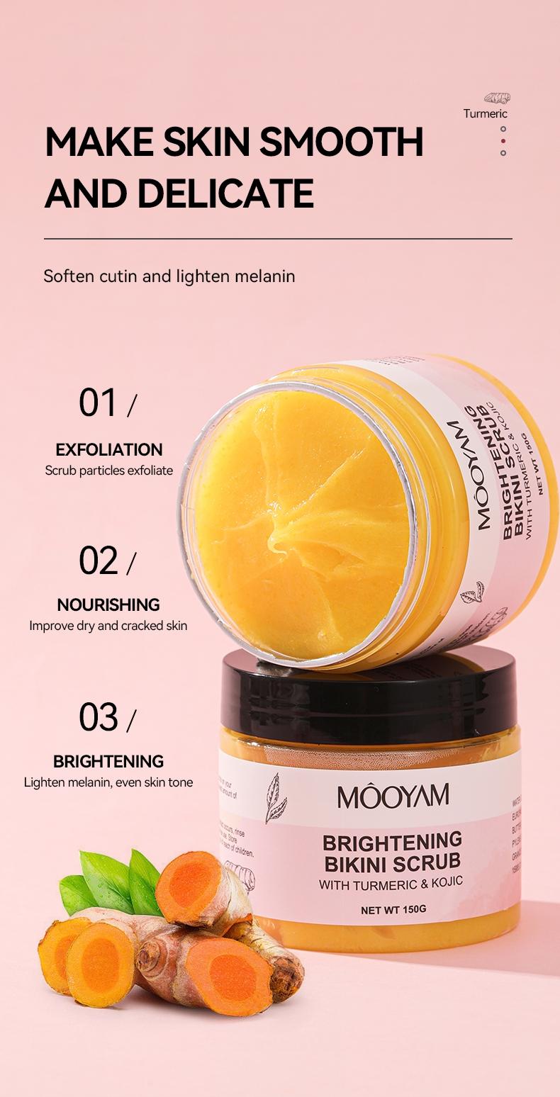 150g Brightening Bikini Scrub, Gentle Exfoliating Dark Spot Removal, Private Area Smooth Moisturizing Care, Skin Nourishing Treatment