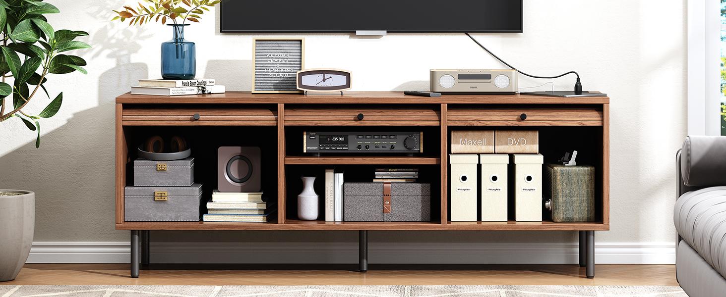 【SPRING GLOW UP】ONBRILL 59 Inch TV Stand for TVs up to 65 Inch, Entertainment Center with Power Outlet, Mid-Century Modern TV Console with Storage, Adjustable Shelf & Sliding Doors, TV Stand for Living Room 【SPRING GLOW UP】ONBRILL 59 Inch TV Stand for TVs up to 65 Inch, Entertainment Center with Power Outlet, Mid-Century Modern TV Console with Storage, Adjustable Shelf & Sliding Doors, TV Stand for Living Room