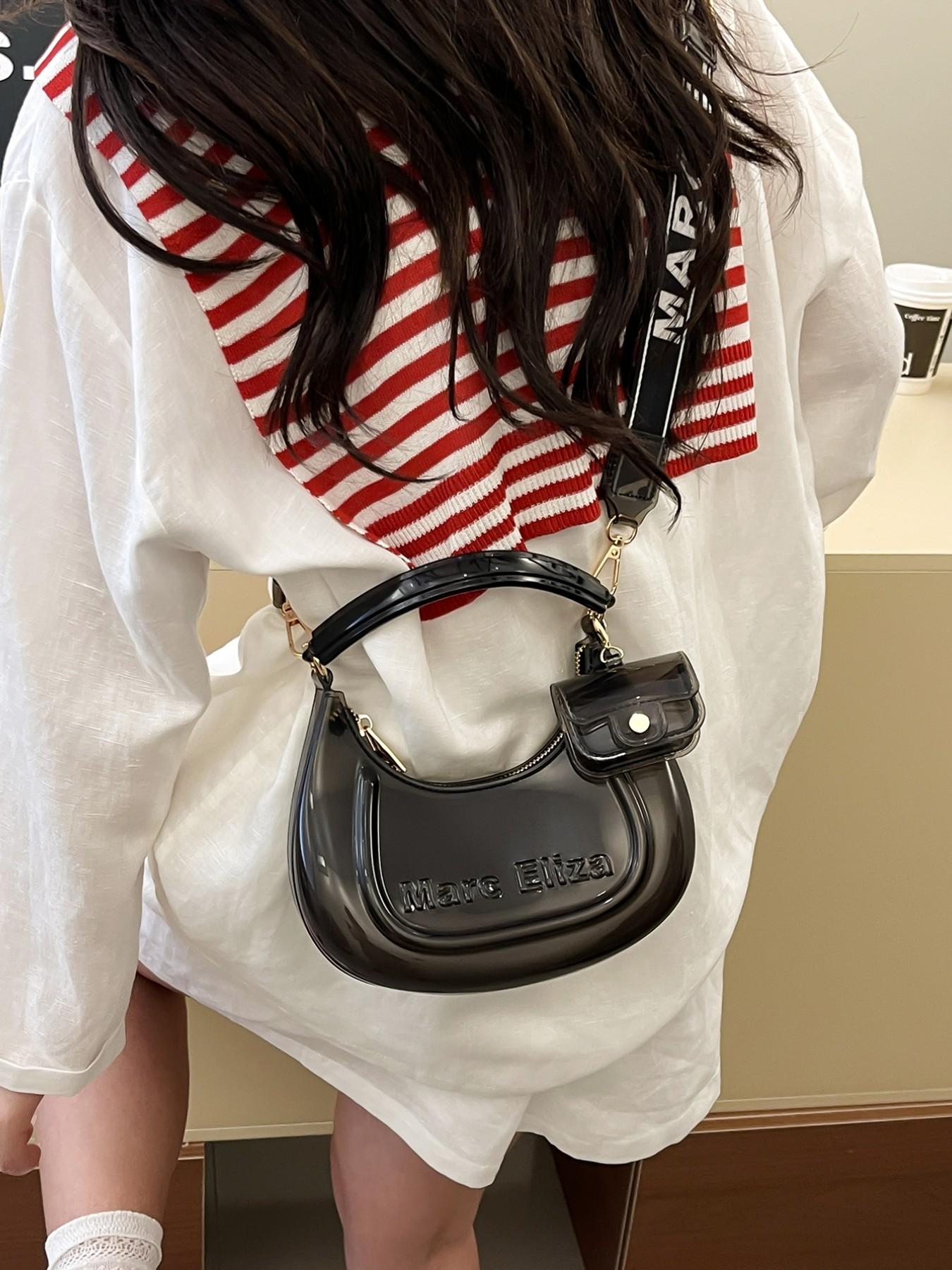 2026 New European and American Style Korean Version Unique Design High-End Crossbody Bag, Small Handbag, Transparent Shell Bag, Jelly Bag