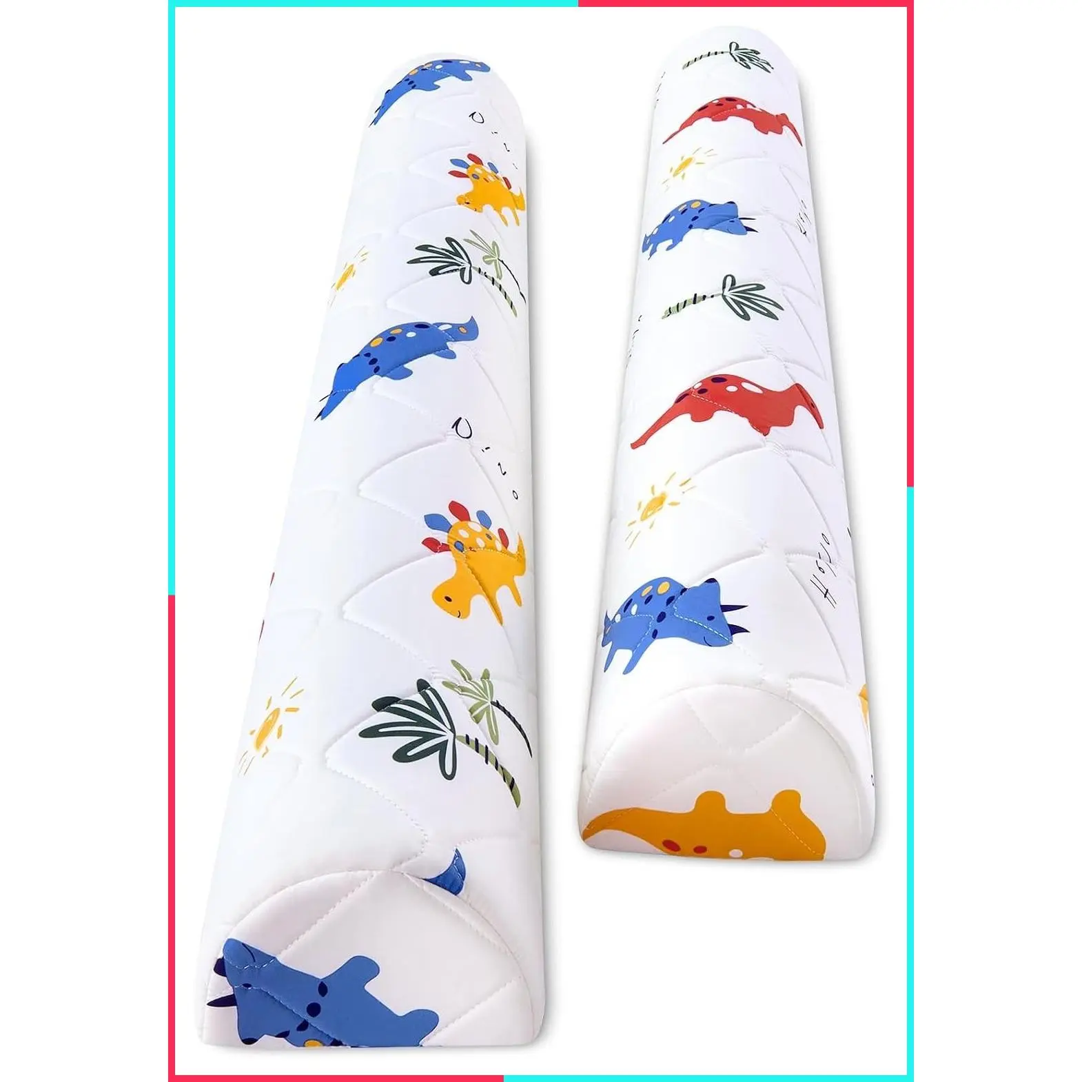 2-Pack Premium Foam Bed Bumpers for Toddlers, Non-Slip Bed Rails for Twin, Queen, King Beds, Machine Washable Cover, 52" x 7" x 5"