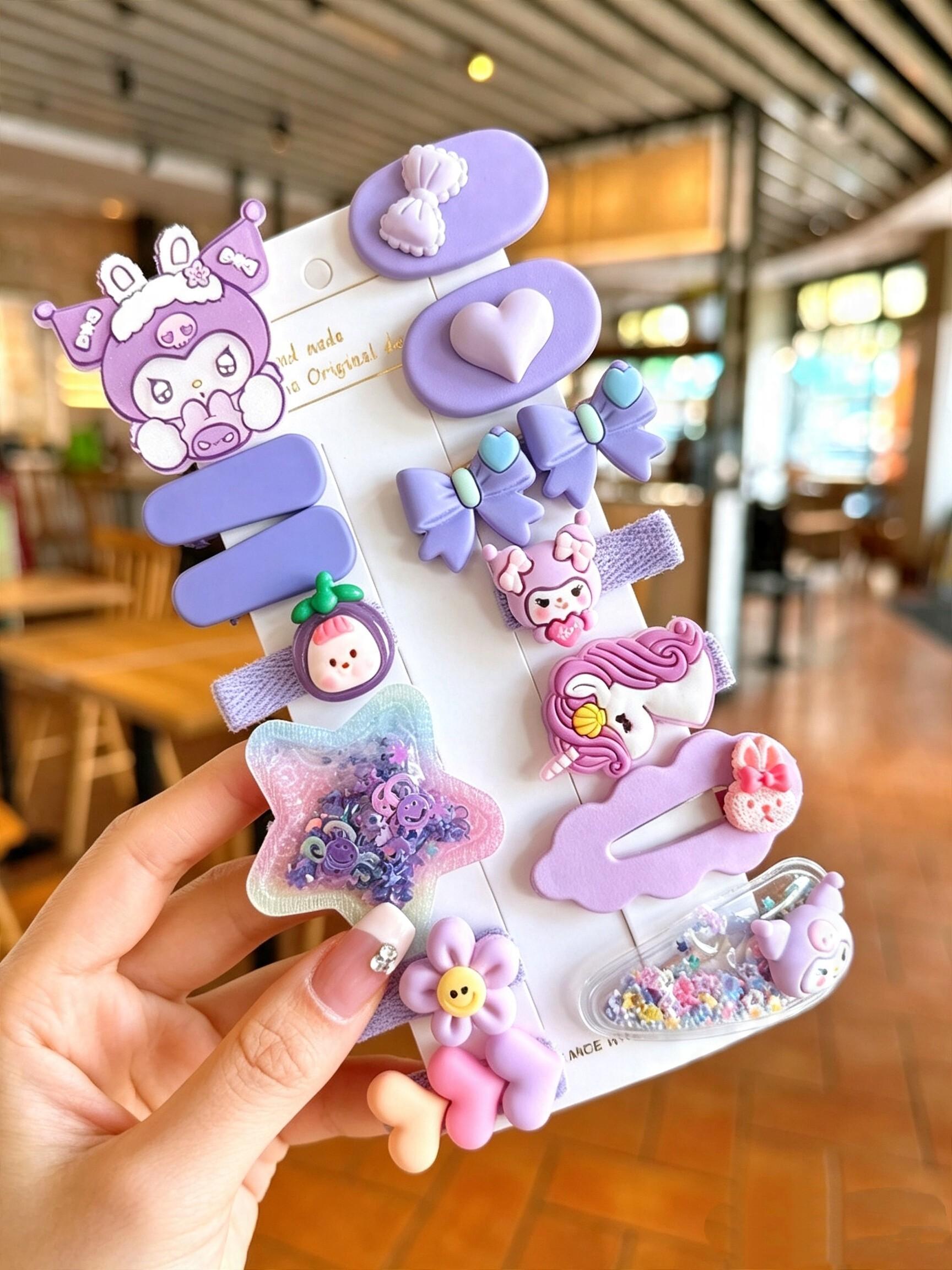 High-quality 14-piece set of children's hair clips, hot new product, clips, cross-border Cute Hair Accessories, wholesale for girls' headpieces, dopamine baby set.