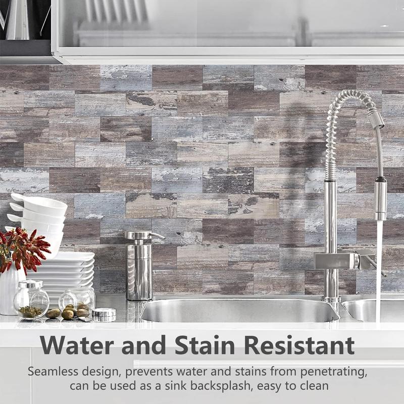 STICKGOO 100Pcs Peel and Stick Backsplash, 3" x 6" PVC Aluminium Wall Tile, Stick on Backsplash for Kitchen/Bathroom/Fireplace, Decorations Supplies