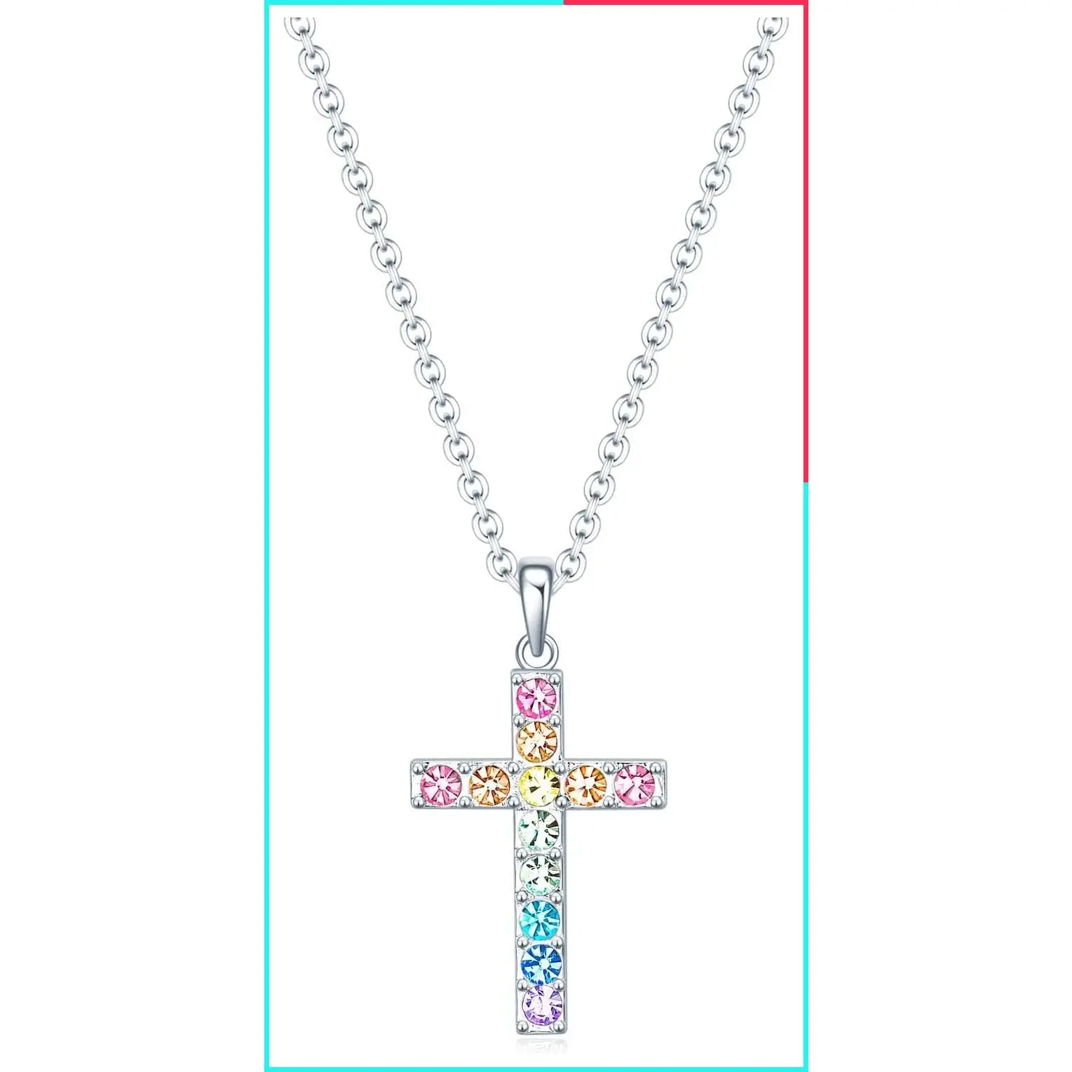 Baptism First Communion Cross Necklace for Women - Religious Jewelry Gift