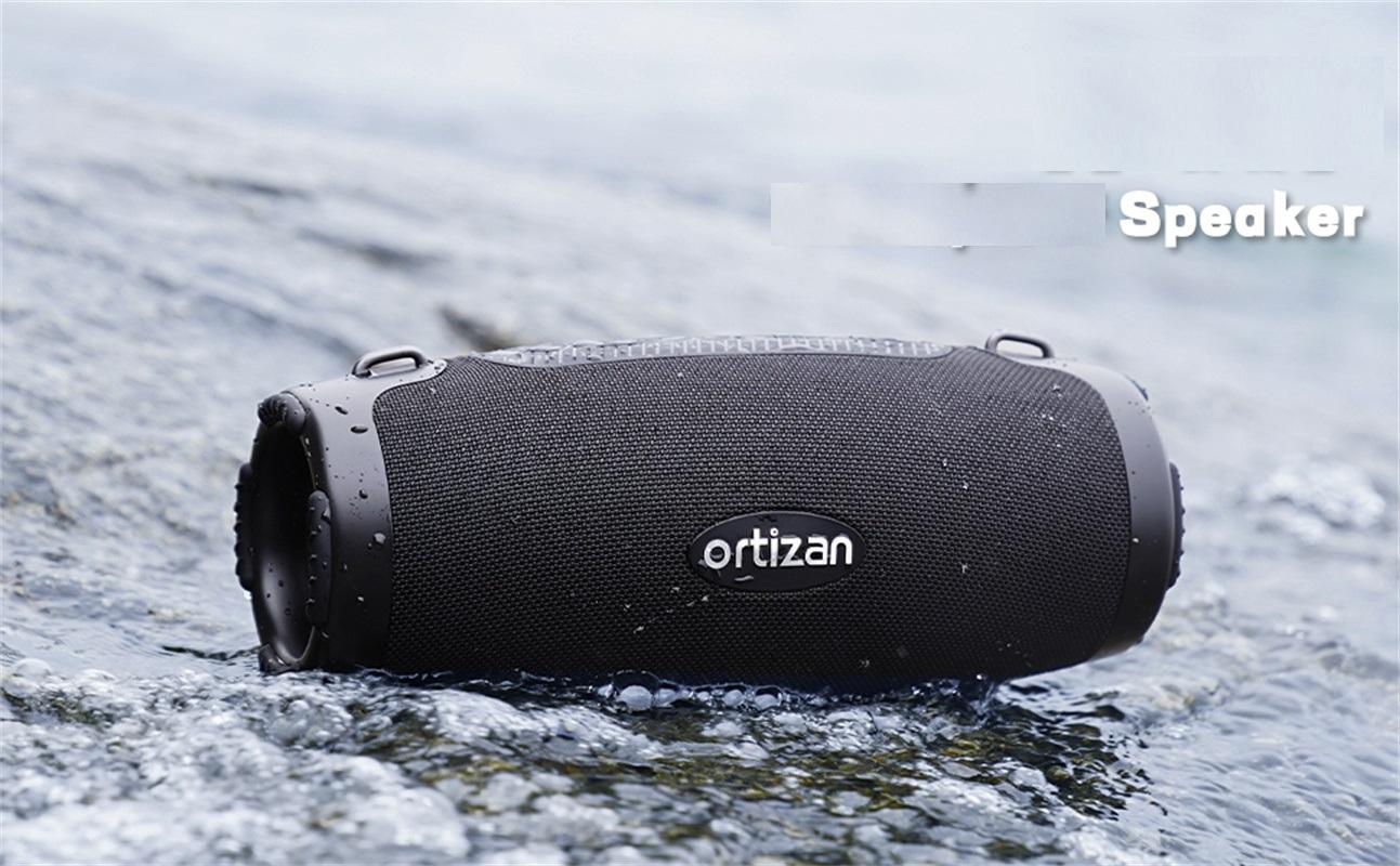 【Ortizan】 100W Bluetooth Speaker - Powerful Sound and Deep Bass, Portable Wireless, IPX7 Waterproof, 12H Playtime, Power Bank, EQ, USB, LED Lights - Outdoor Loud Subwoofer Boombox for Party, Camping Weatherproof Loudspeaker System