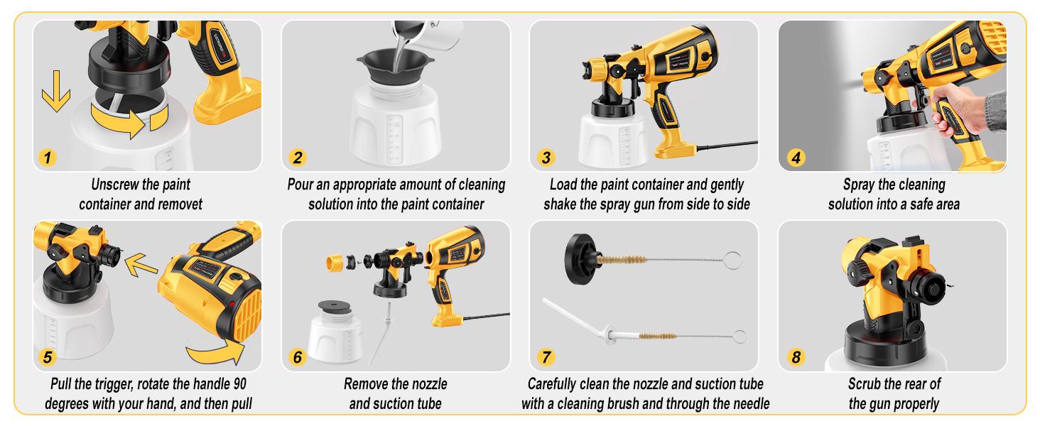 Paint Sprayer 1000W High Power Electric Spray Paint 1400ml High Capacity Container Easy to Clean for Paint Sprayer for Furniture Garder Chairs Fence Walls Door Etc