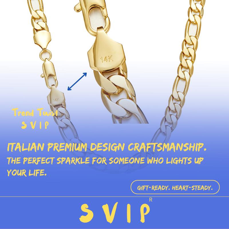 [Free 3-day shipping] 14K Real Gold-Plated Figaro Chain Necklace for Men – 2mm/10mm Wide, 24" Italian-Style Cuban Link, Tarnish-Free Nanotech Coating, Hip Hop Streetwear, Minimalist Layering Jewelry, Gift for Him