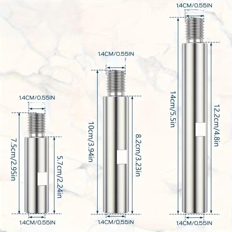Angle Grinder Extension Rod 3.0/4.0/5.5inch M14, Aluminium Alloy Rotary Shaft, Lengthen Connecting Rod for Polishing Grinding Machine