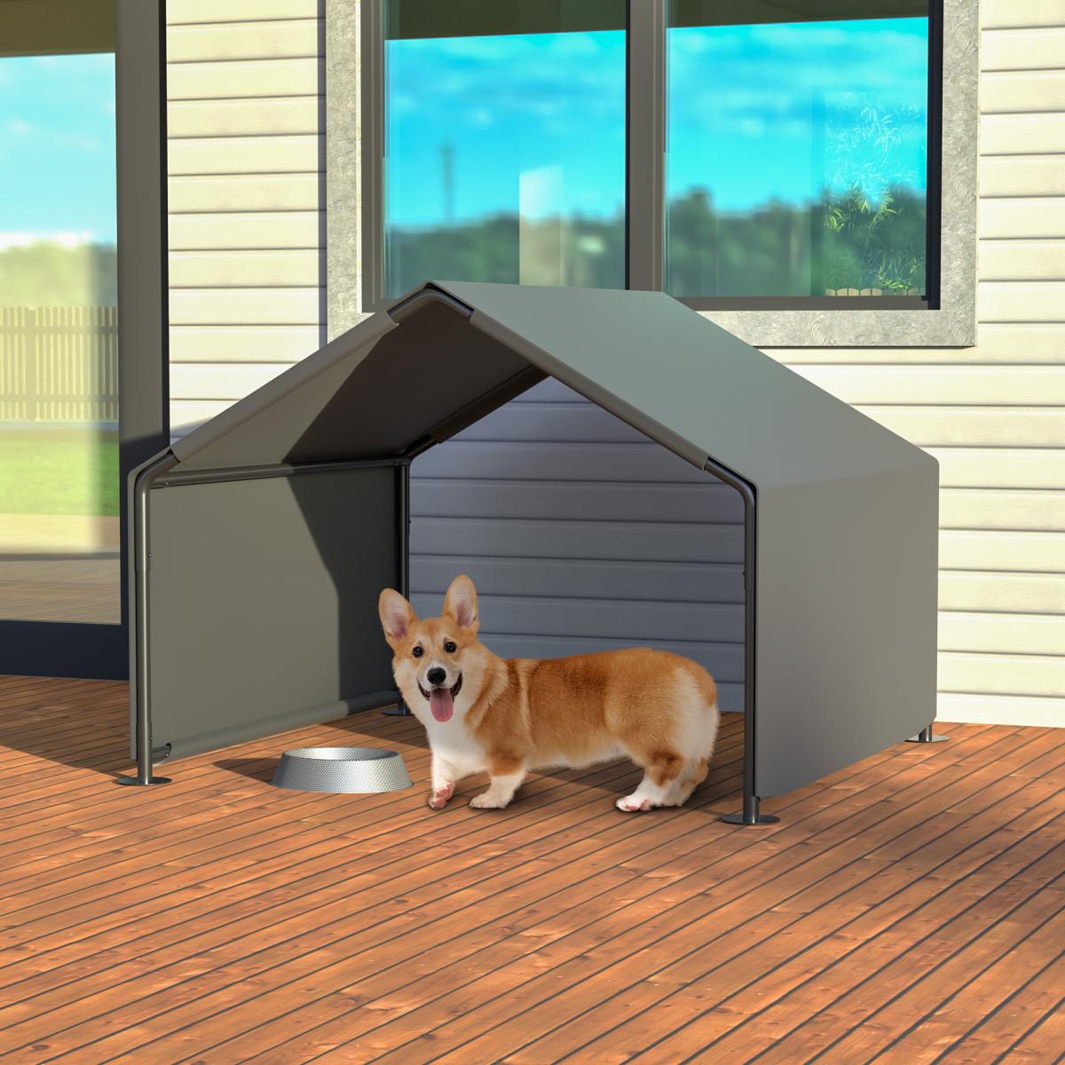 Aobtkel Portable Dog Shade Shelter, 47.8 Inch Outdoor Pet Tent with UV Protection and Water Resistant 420D Oxford Cover, 1 Inch Steel Frame, Ventilated Dog House for Dogs Cats Camping Garden Patio Backyard, Gray Aobtkel Portable Dog Shade Shelter, 47.8 Inch Outdoor Pet Tent with UV Protection and Water Resistant 420D Oxford Cover, 1 Inch Steel Frame, Ventilated Dog House for Dogs Cats Camping Garden Patio Backyard, Gray