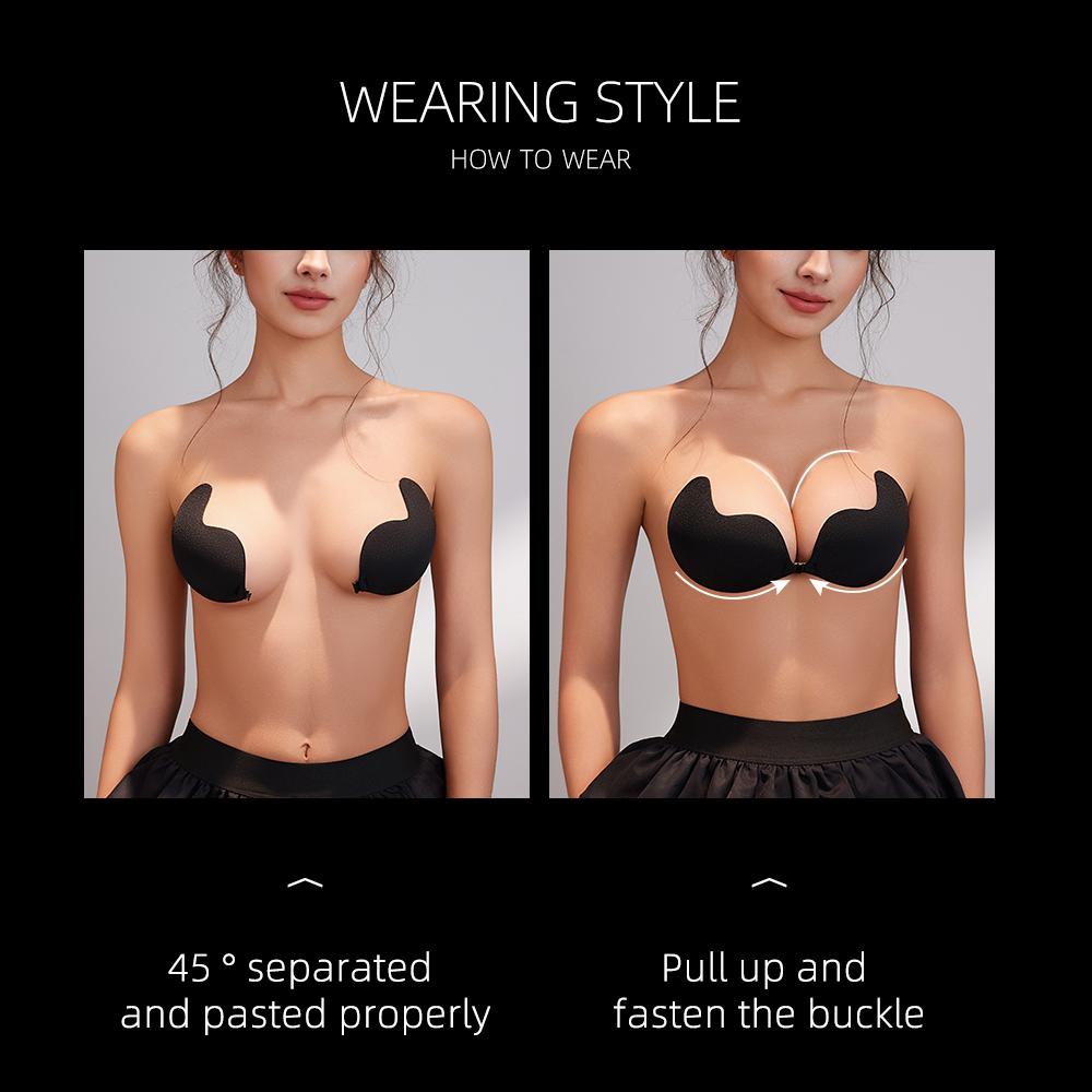 Minikit Adhesive V-bra, Invisible push up sticky braWomenswear wireless bras for women Comfort BasicMinimalist Skin Vneck straplessbra wireless bras for women Outdoorfun