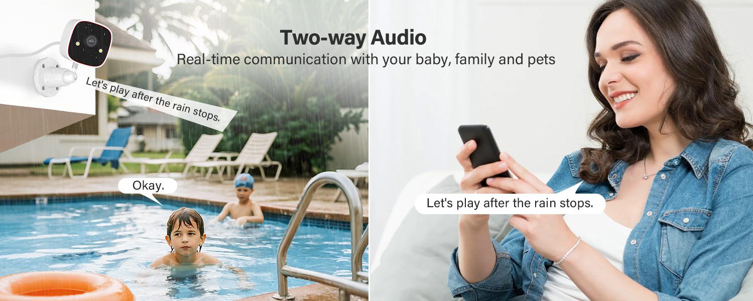 Indoor WiFi Monitoring Camera - Wireless WiFi Camera, 2.4G/5G Dual-Band, Full HD, AI Motion Detection, Sound Alert, 2-Way Audio, Night Vision, Cloud/Micro SD Storage, Wall Mount, Alexa/Google Home Compatible for Home Surveillance, Baby Monitor