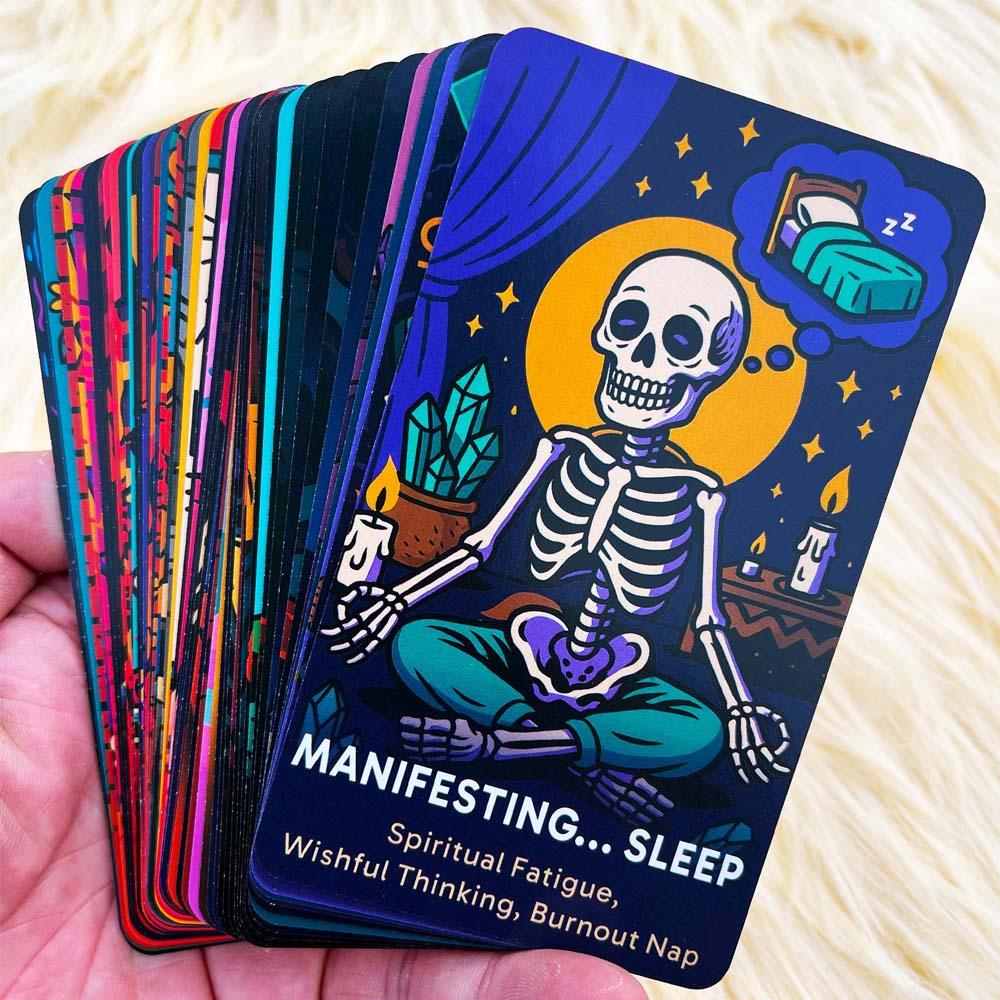 The Dead Inside Deck Tarot Cards, 54 Cards (13 × 8 cm) Skeletal Divination Oracle for Mood Relief, Spiritual Fatigue Relief, Tarot Card Decks