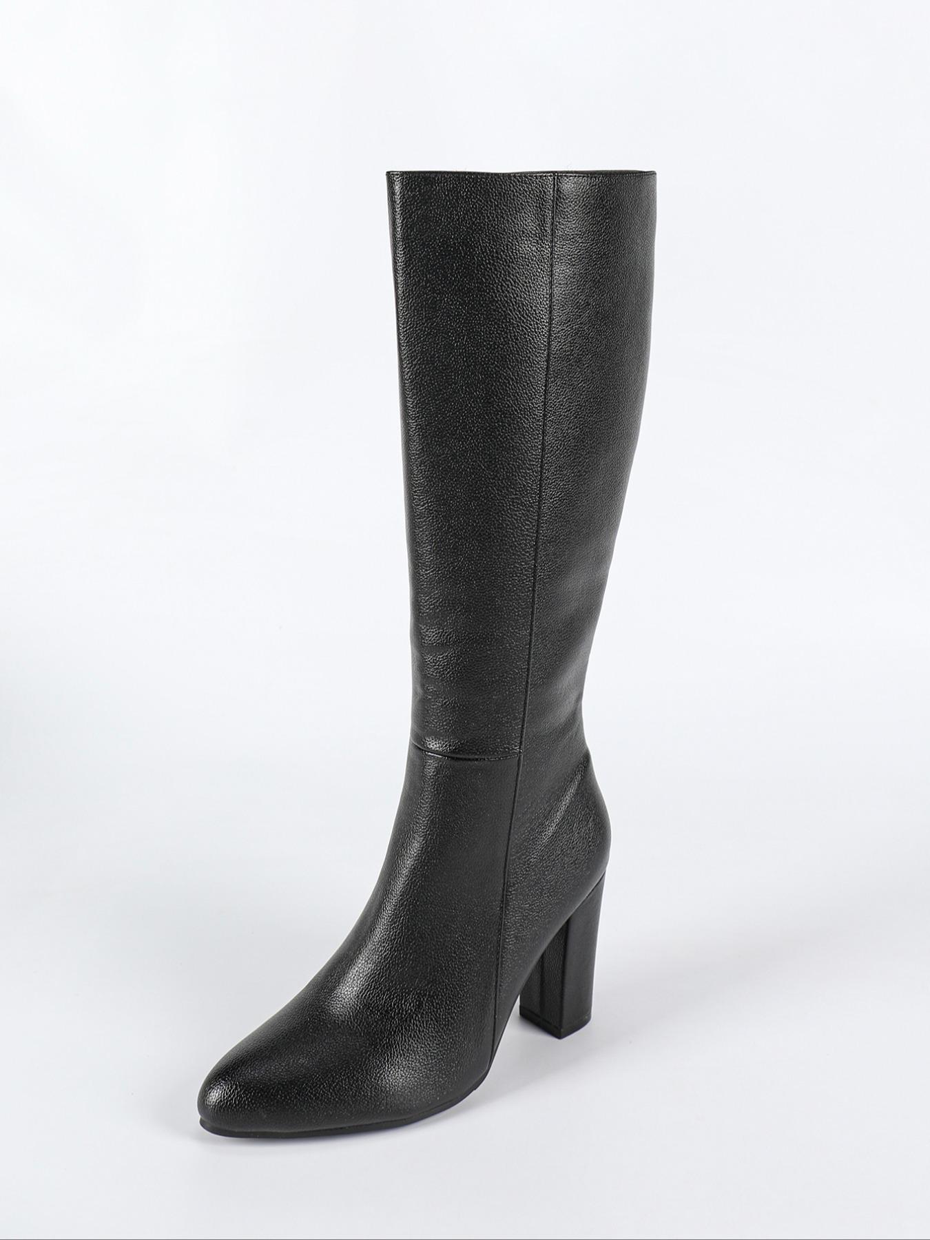 Women's High Heel Knee-High Boots, Elegant Boots, PU Leather Zipper Pointed Toe, Fall & Winter Fashion, Comfortable and Stylish, Perfect for Casual Wear