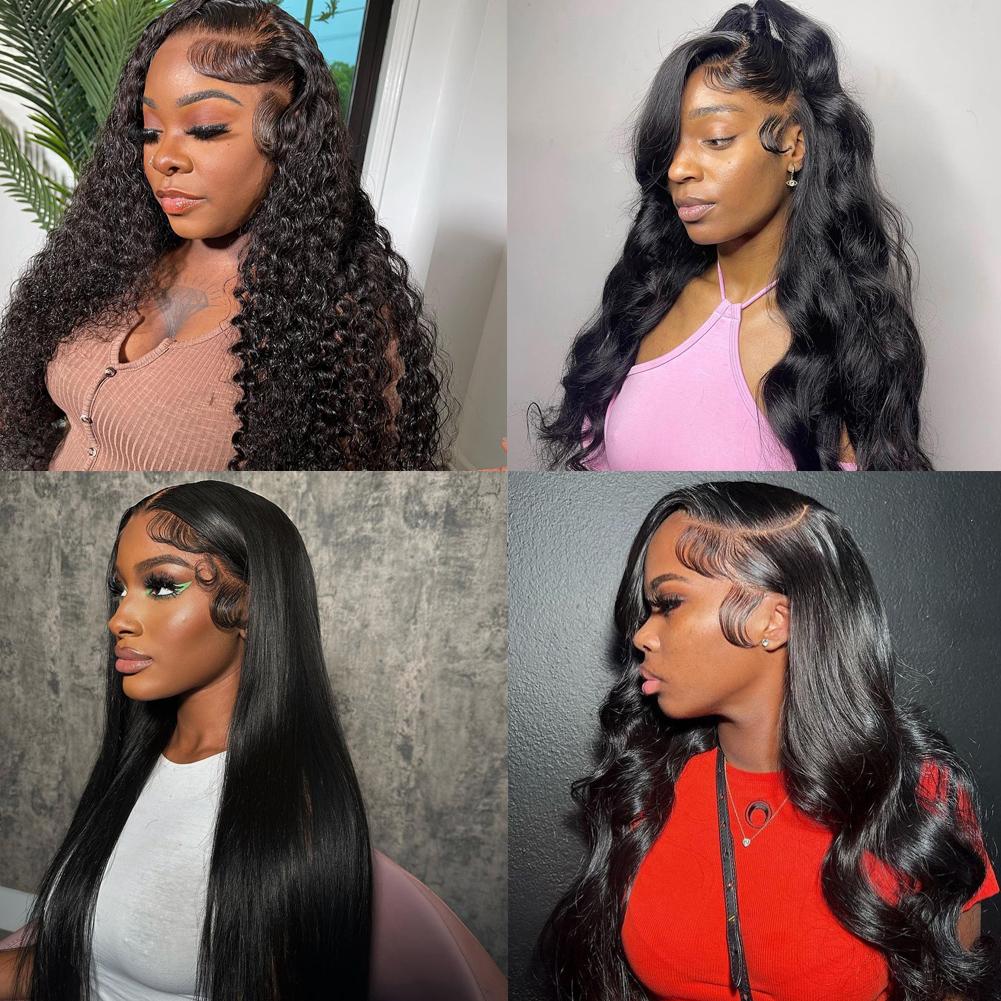 QUANDIAN 13x6 Lace Front Wigs Human Hair HD Transparent Lace Frontal Wig Body Wave 200% Density Human Hair Pre Plucked Brazilian Virgin Hair Springtok
