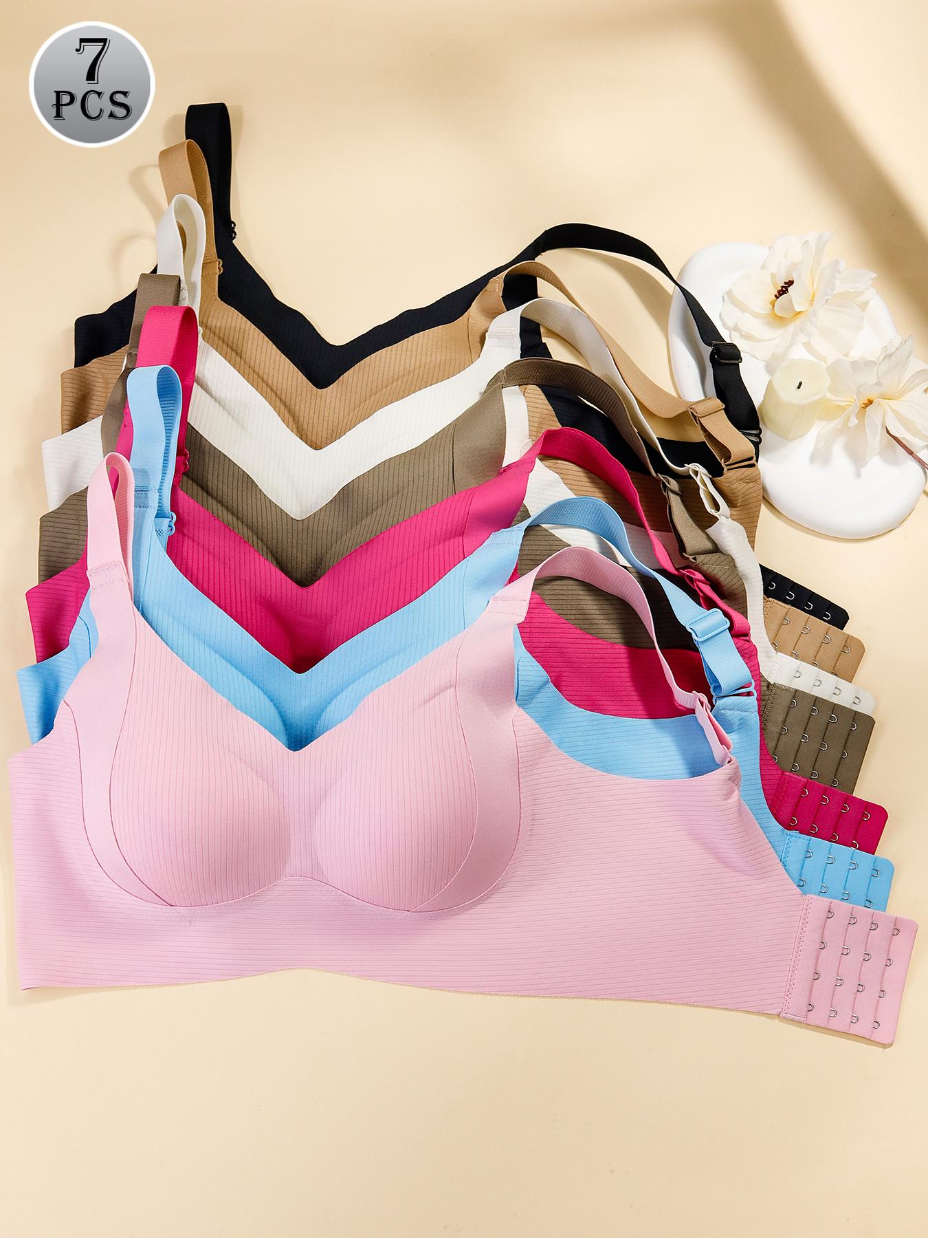 Women's Solid Wireless Bra, ComfortableBreathable Push Up Bra, Softness Lightweight,Lingerie for All Seasons, Pushbra