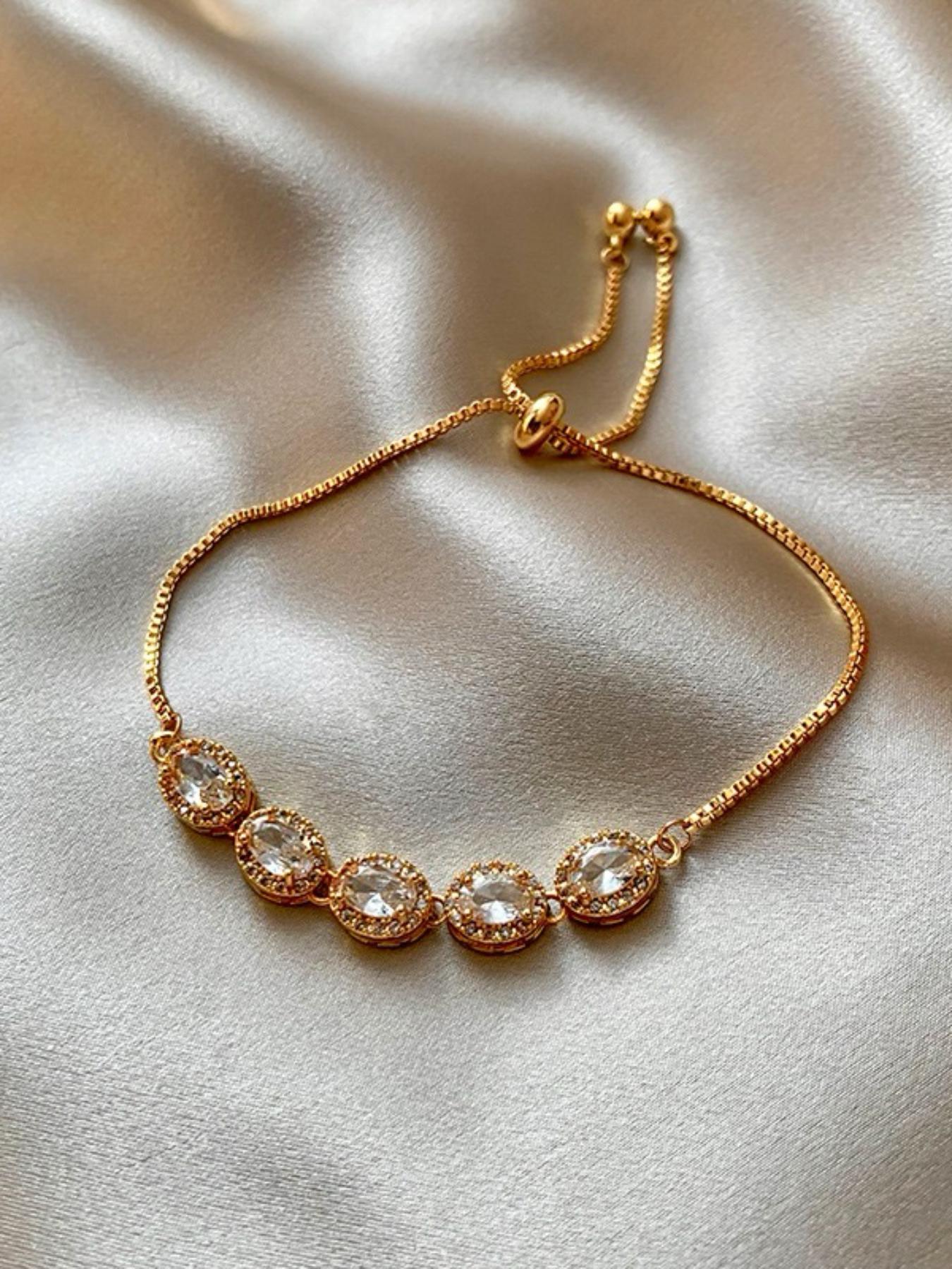 Elegant Zirconia Bracelet for Women, Adjustable Drawstring Design, Perfect for Daily Commute & Date, Stylish Accessory