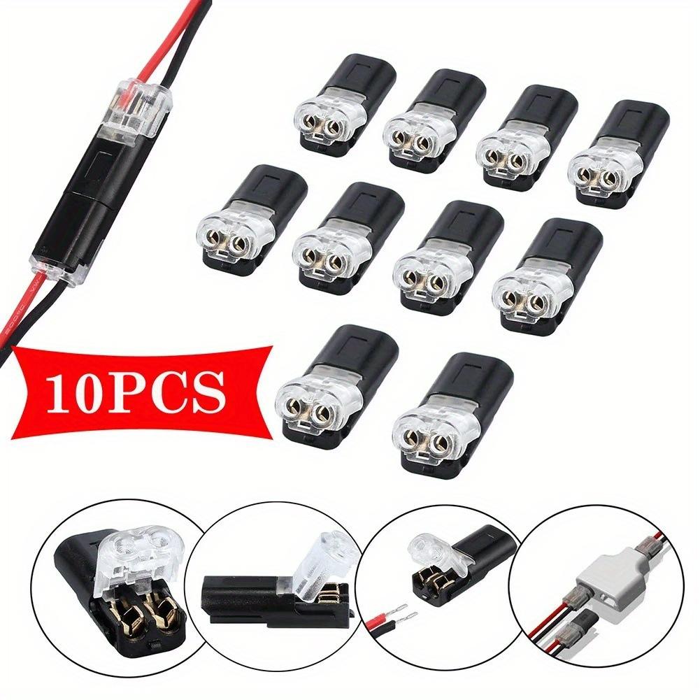10/20pcs H-Type Socket Quick Cable Connector, 2-Pin Plug Car Wire Cable Terminal, Electrical Connector Strip Terminal Connection