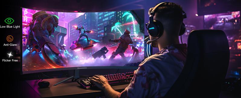 34-Inch Ultrawide Curved Gaming Monitor, 3440x1440 WQHD, Up to 165Hz, 1ms, 1500R Curvature, 100% sRGB, FreeSync Premium, HDMI 2.0 & DisplayPort 1.4, Wall Mountable - Black 34-Inch Ultrawide Curved Gaming Monitor, 3440x1440 WQHD, Up to 165Hz, 1ms, 1500R Curvature, 100% sRGB, FreeSync Premium, HDMI 2.0 & DisplayPort 1.4, Wall Mountable - Black