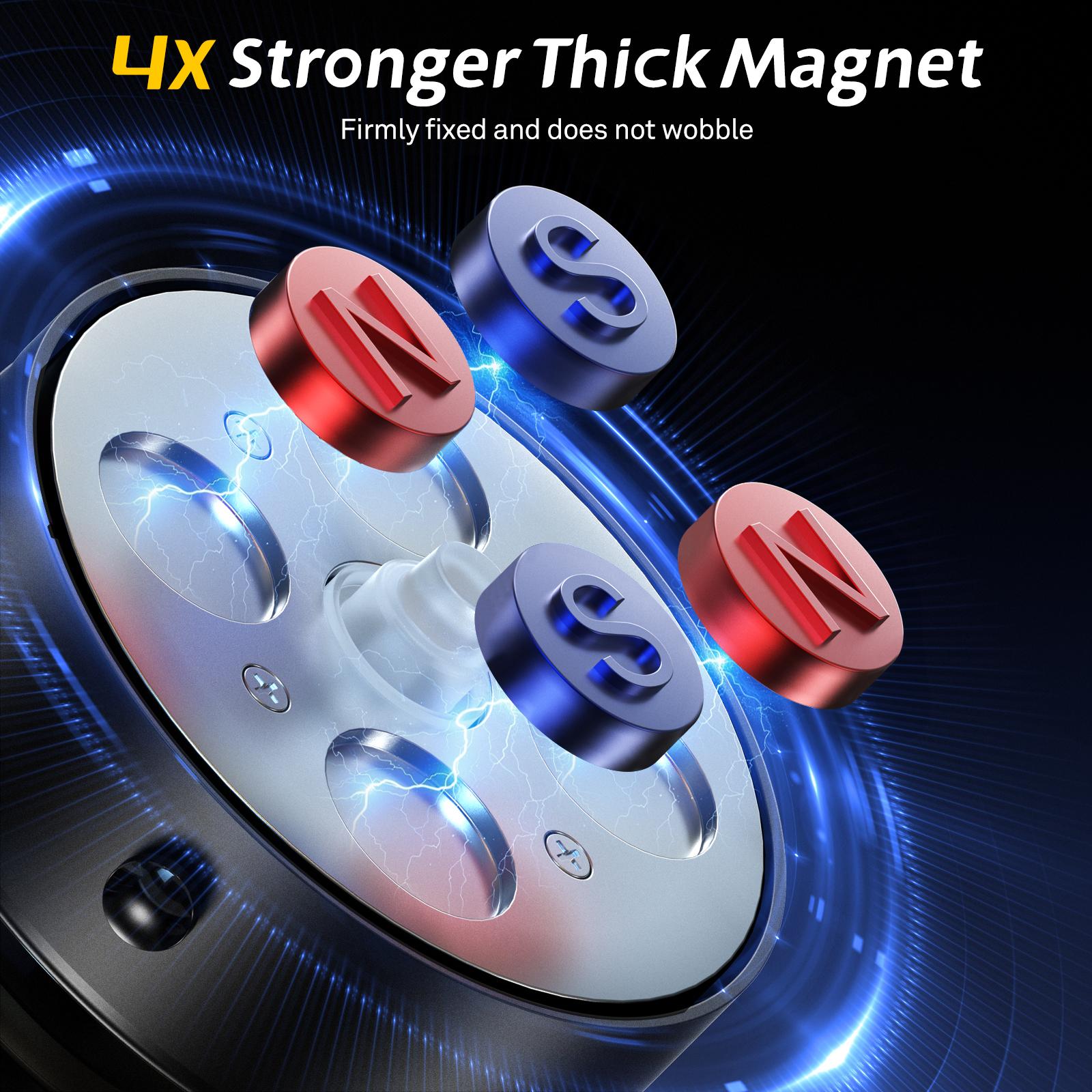 360° Rotatable Car Magnetic Phone Holder, Electric Suction Cup Vacuum Magnetic Phone Holder, Car Navigation Holder, for Windshield, Dashboard, Kitchen, Bedroom, Office, Gym, Mirror, Glass, Screens, Wall Tiles, Compatible with Magsafe iPhone & Android