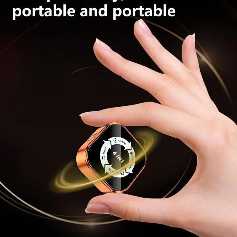 2026 World Cup New 4-in-1 Wireless CarPlay Adapter - Compatible with iPhone/Android | Fast Connection, Hands-Free Calling, AirPlay, Mirror Link, Netflix, YouTube. Type-C Adapter, Bluetooth 5.0 Fast Transmission, Ultra HD Stereo Sound