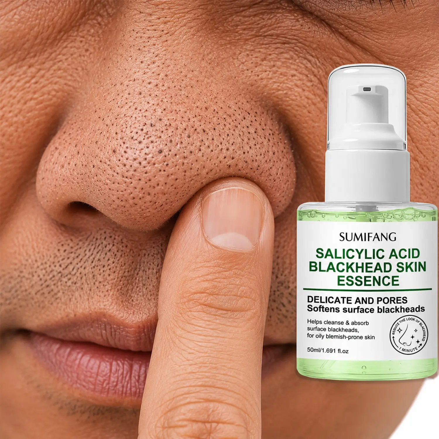 50ML Salicylic Acid Blackhead Cleanser, Hydrating & Moisturizing, Gentle Pore Cleaning, Reduces T-Zone Oil, Suitable for All Skin Types
