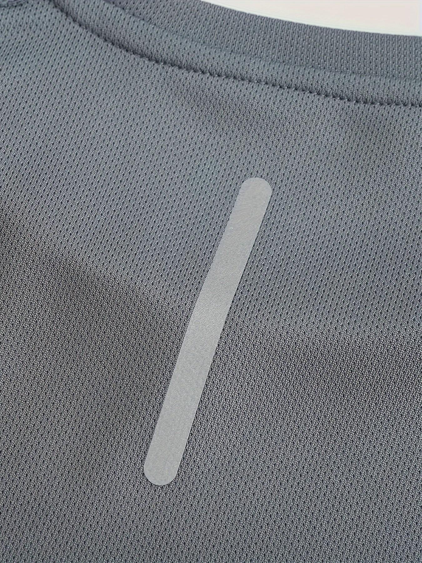 Two-Pack Casual Sports T-Shirts, Reflective Stripes, Breathable Quick-Dry Short Sleeve Round Neck Tops, Ideal for Running and Fitness