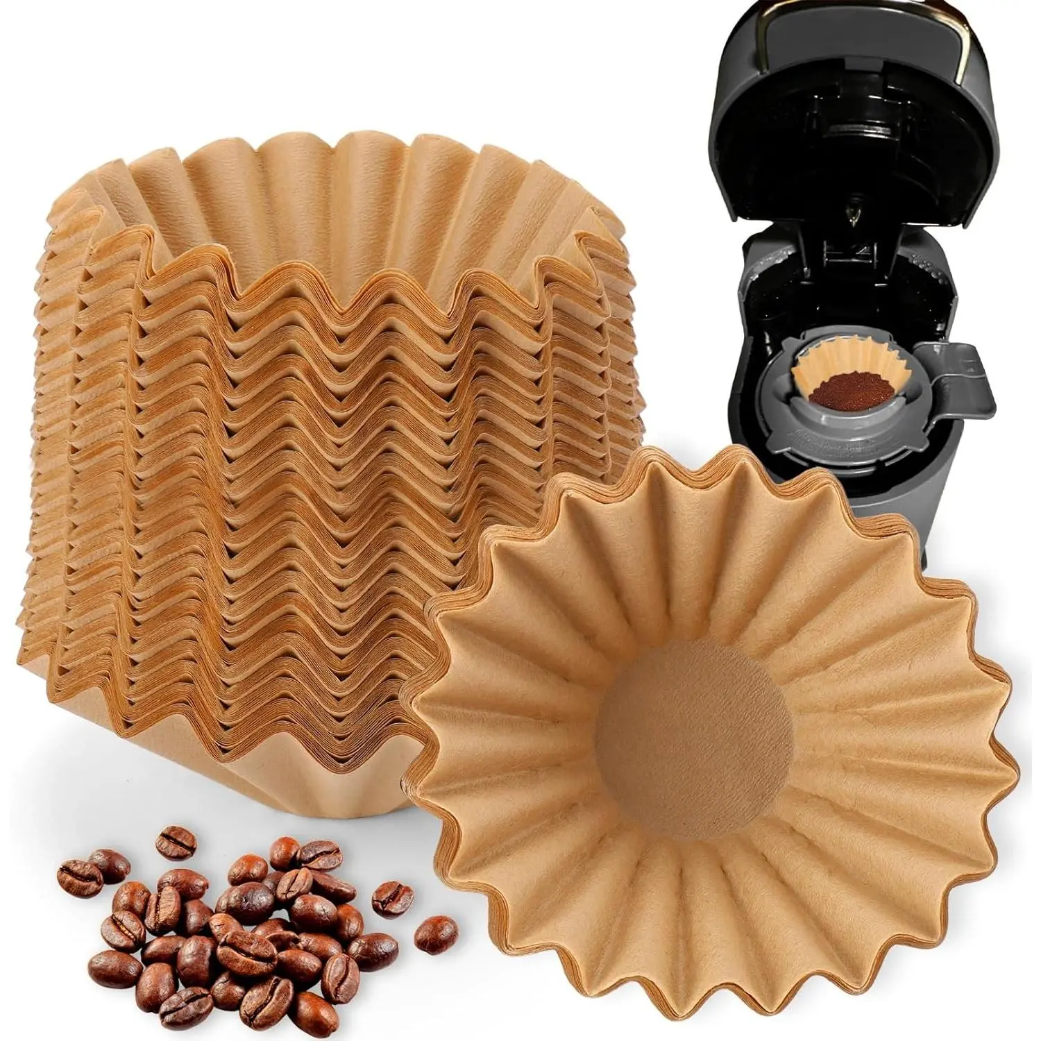 150PCS Disposable Coffee Filters for Ninja PB051/PB041 Makers, Premium Replacement Paper Filter for Ninja Pod & Grounds Specialty Single-Serve, Enhance Flavor & Reduce Bitterness