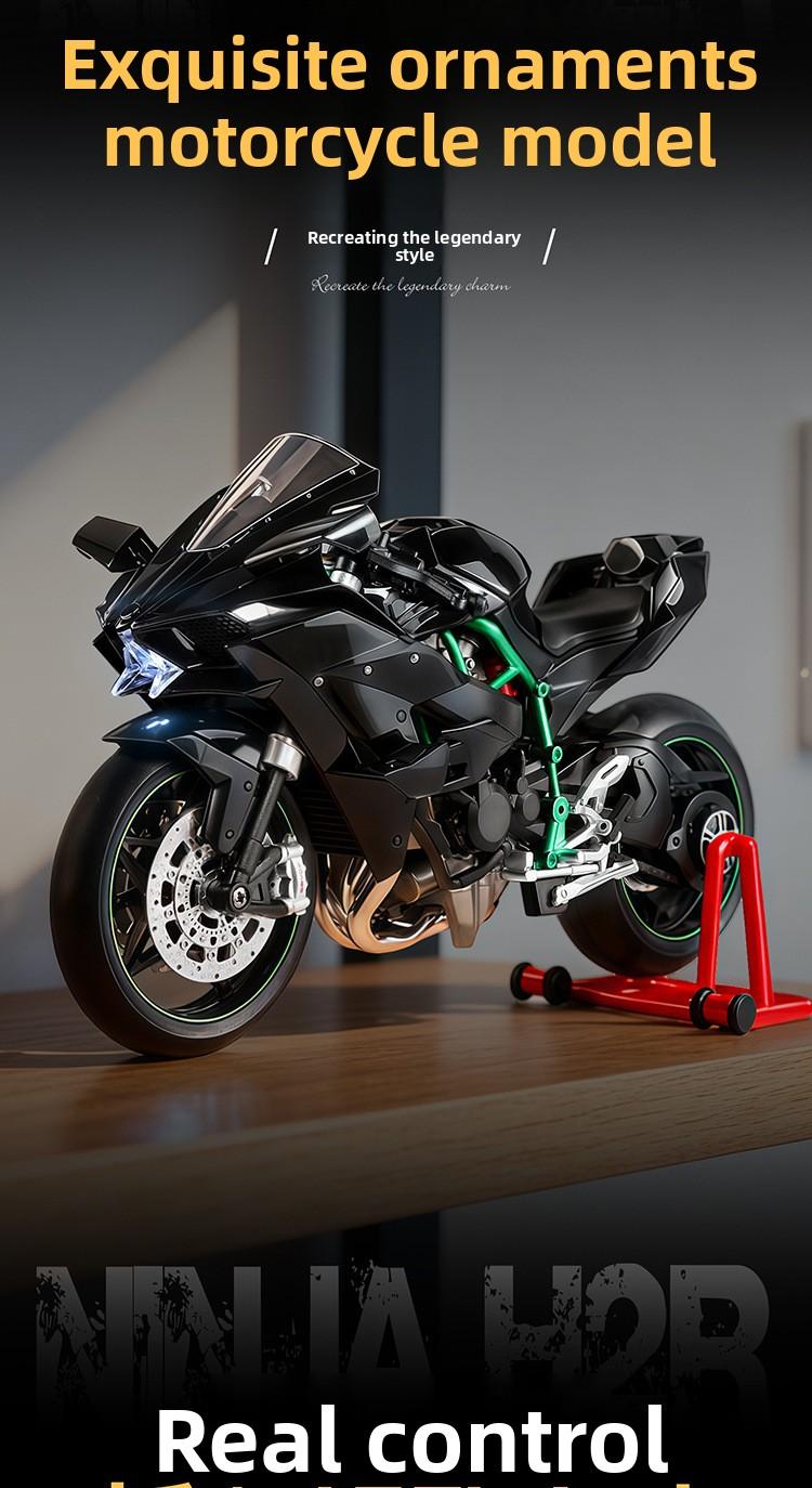Dynamic 1:9 Scale Alloy Motorcycle Model, High Precision, Realistic Details, Exhaust Effect, Cool, Collectible Quality